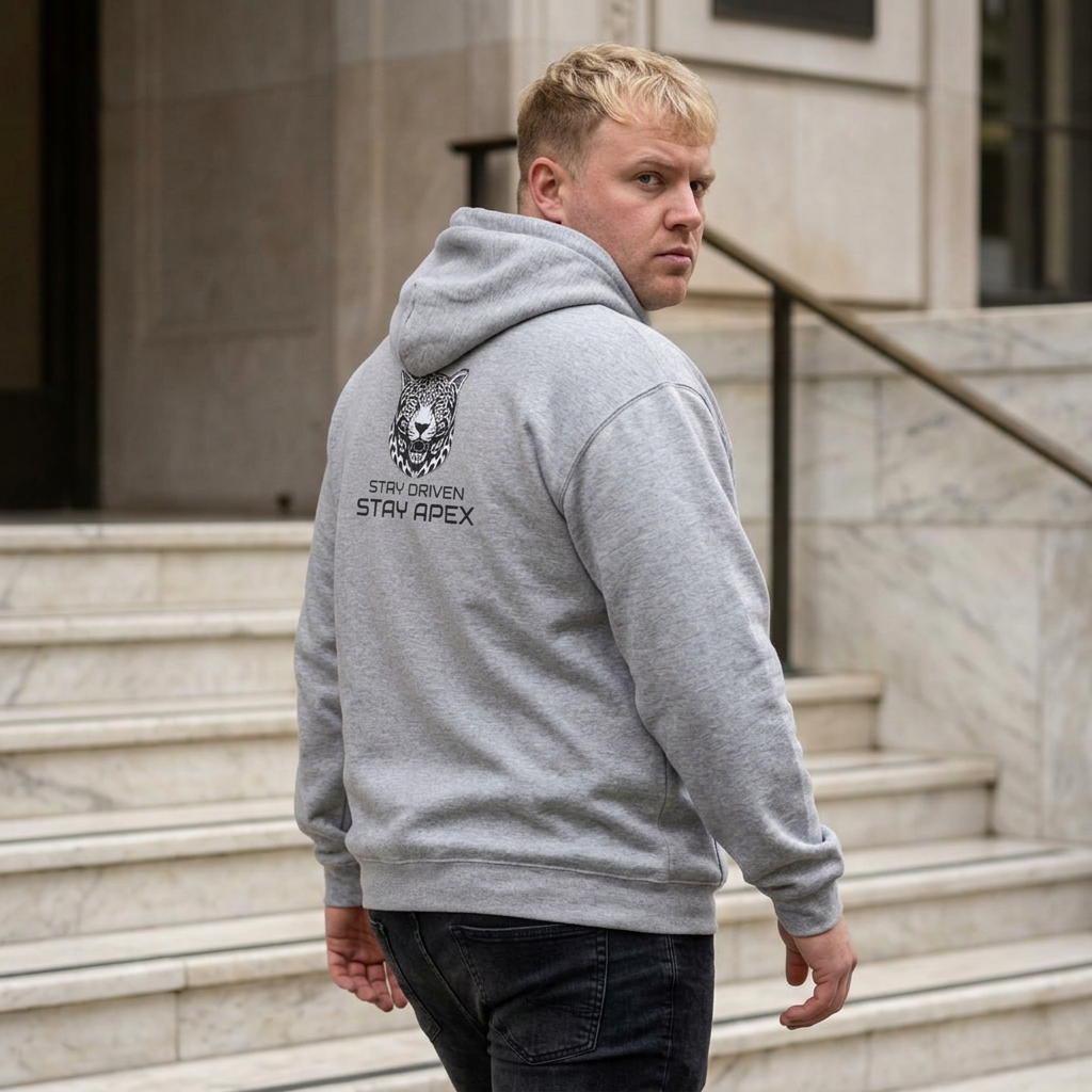 ApexKind Leopard Hoodie — 'Apex' Motivational Graphic Pullover