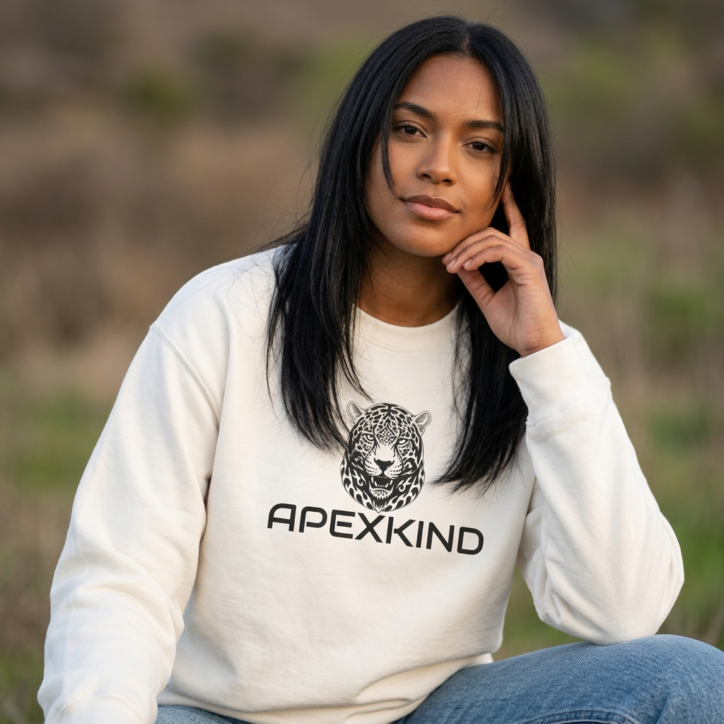 Leopard 'ApexKind' Crewneck Sweatshirt — Walk Wild Live Sharp