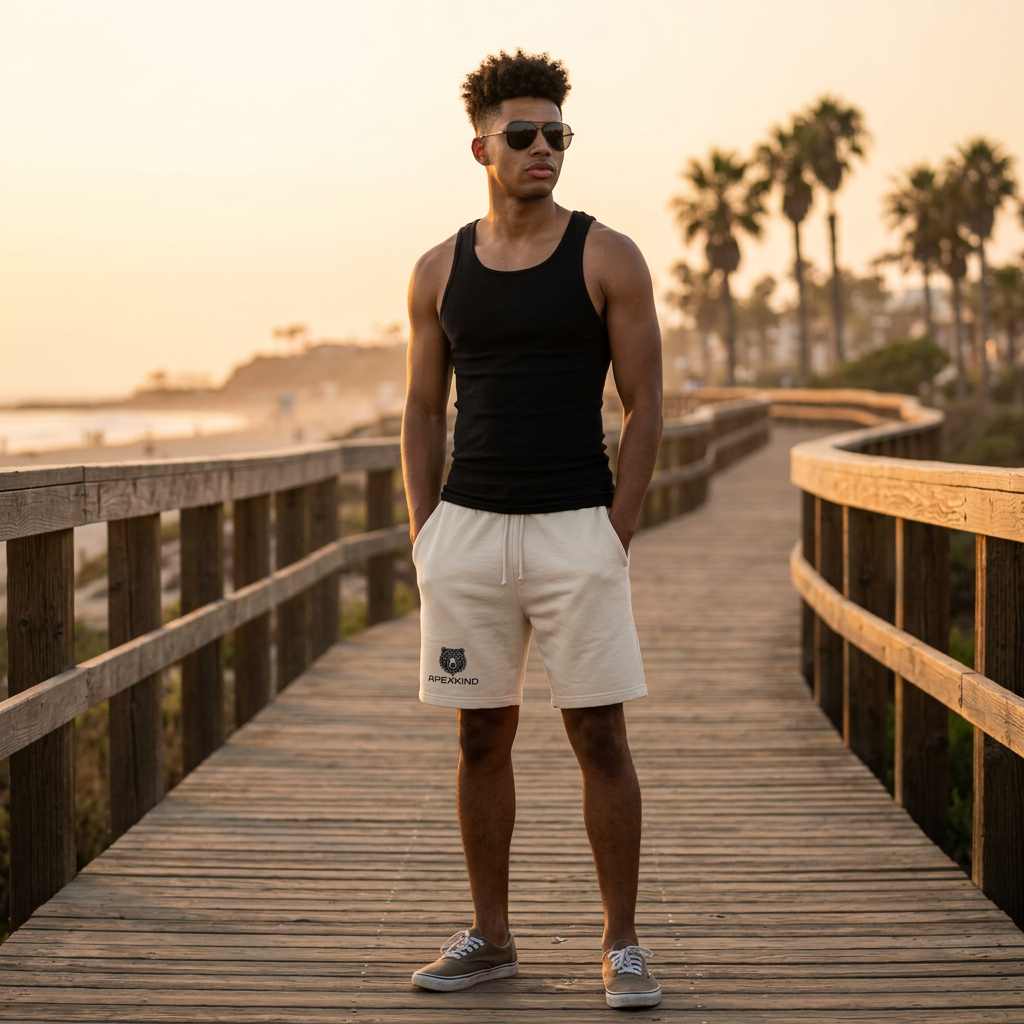 Men's Heavyweight Fleece Shorts – Grizzly Bear Graphic | ApexKind Sigma