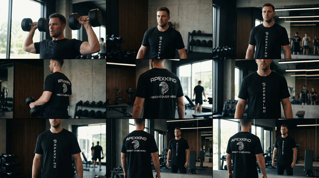 Men's Eagle Graphic T-Shirt – Premium Cotton Gym Tee | Apexkind "Height Over Herd"