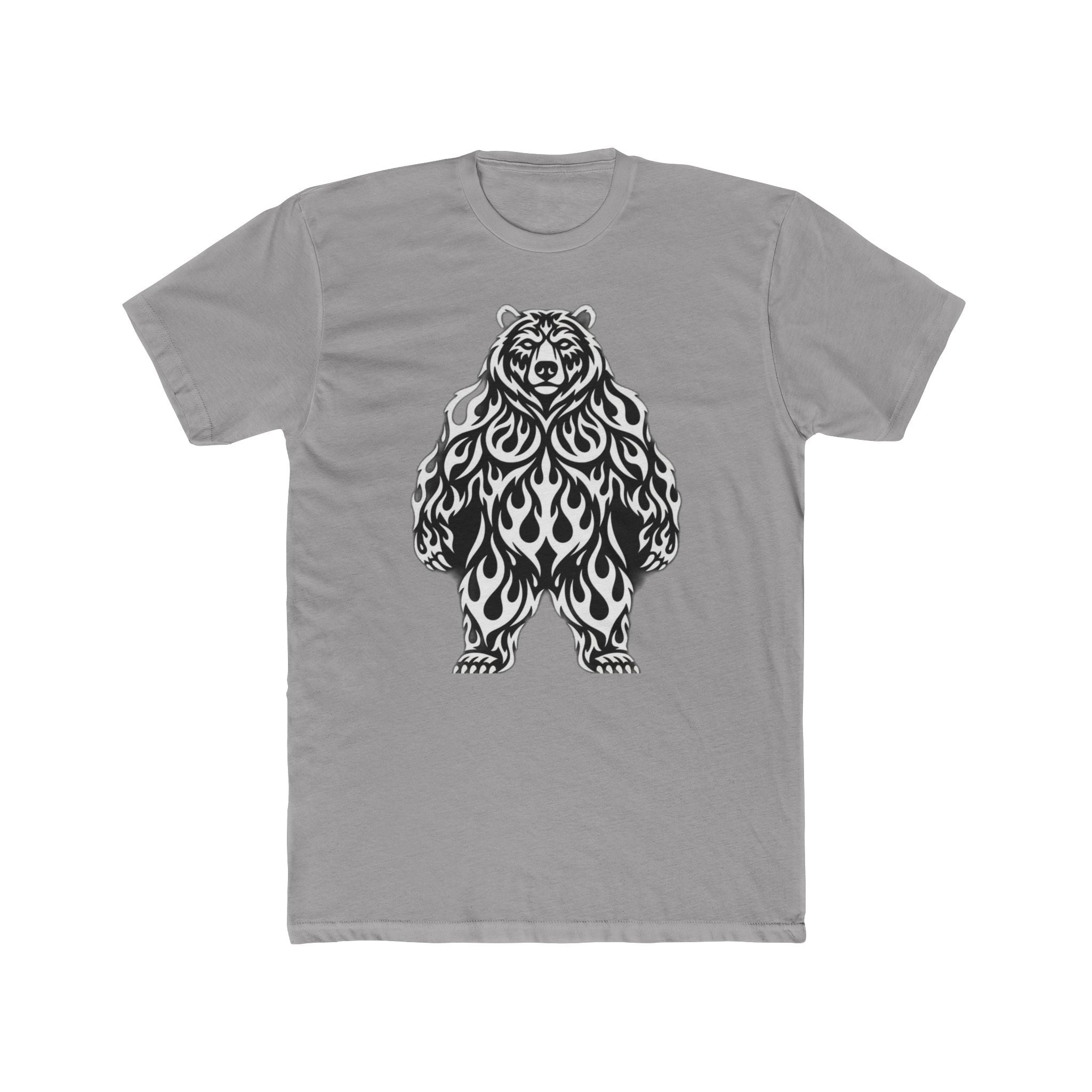 Flame Bear Graphic Tee — Tribal-Inspired Black Bear T-Shirt
