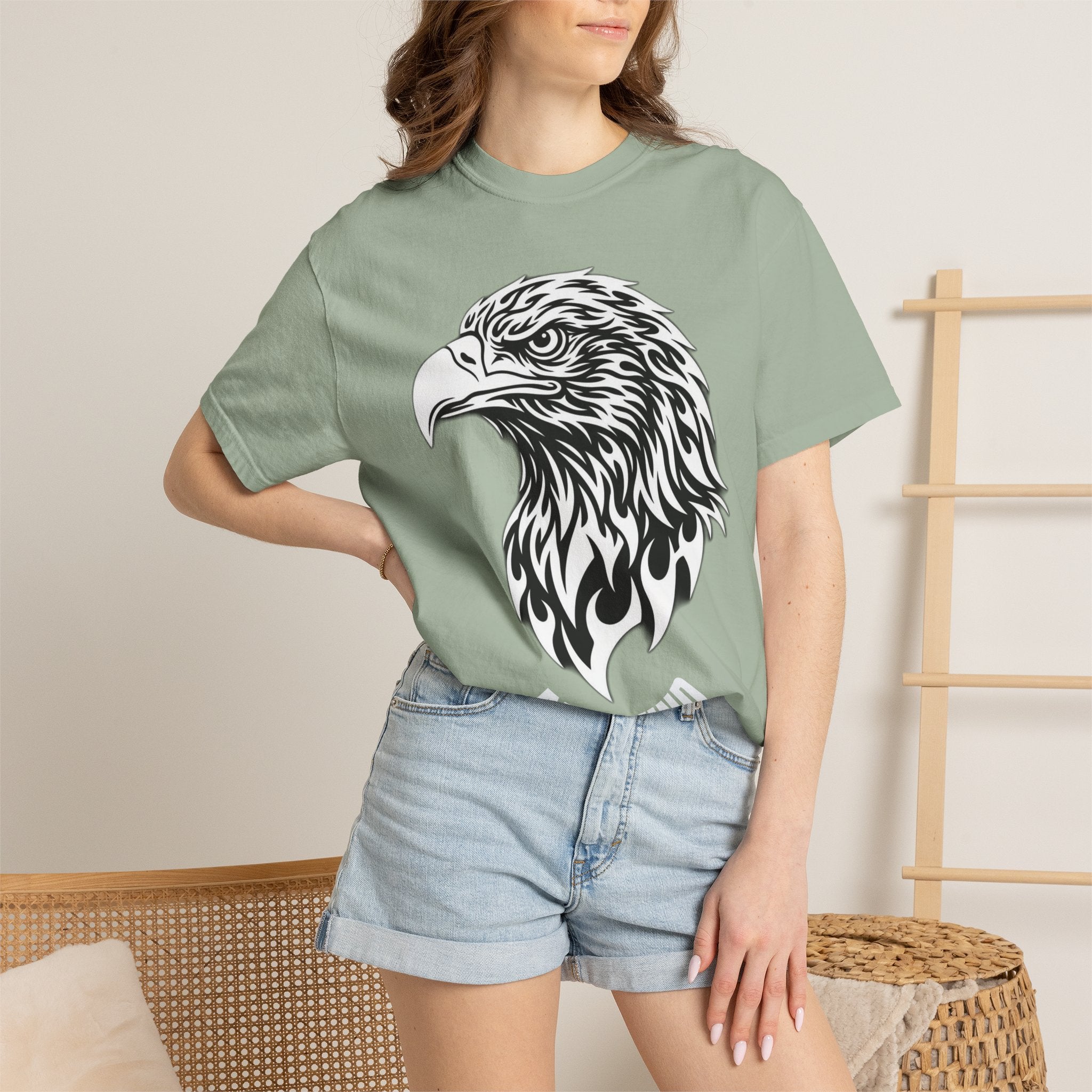 BLACK Eagle Head Graphic T-Shirt — APEKKIND Bold Americana Tee