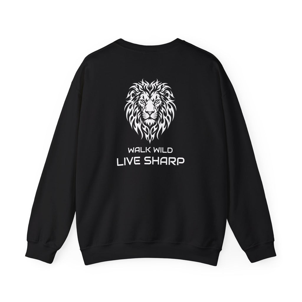 ApexKind Lion Crewneck Sweatshirt — Walk Wild Live Sharp Graphic Sweatshirt