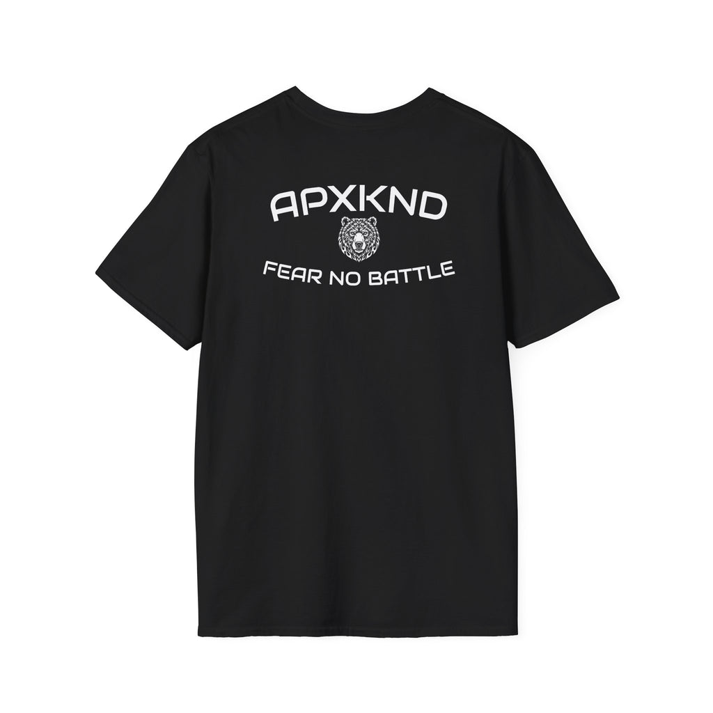 Apexkind Fear No Battle Grizzly Graphic T-Shirt – Unisex 100% Cotton Streetwear Tee, black