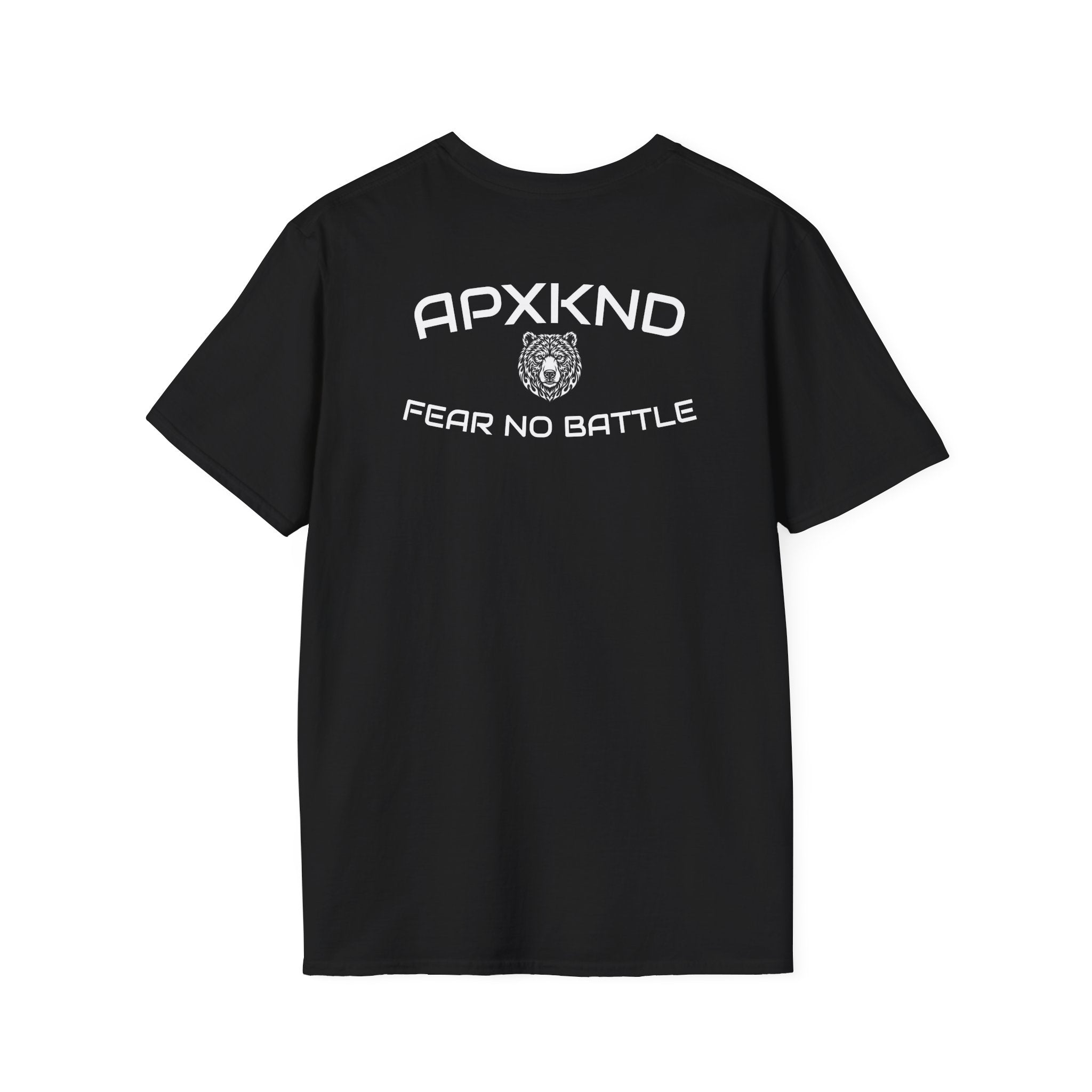 Apexkind Fear No Battle Grizzly Graphic T-Shirt – Unisex 100% Cotton Streetwear Tee, black