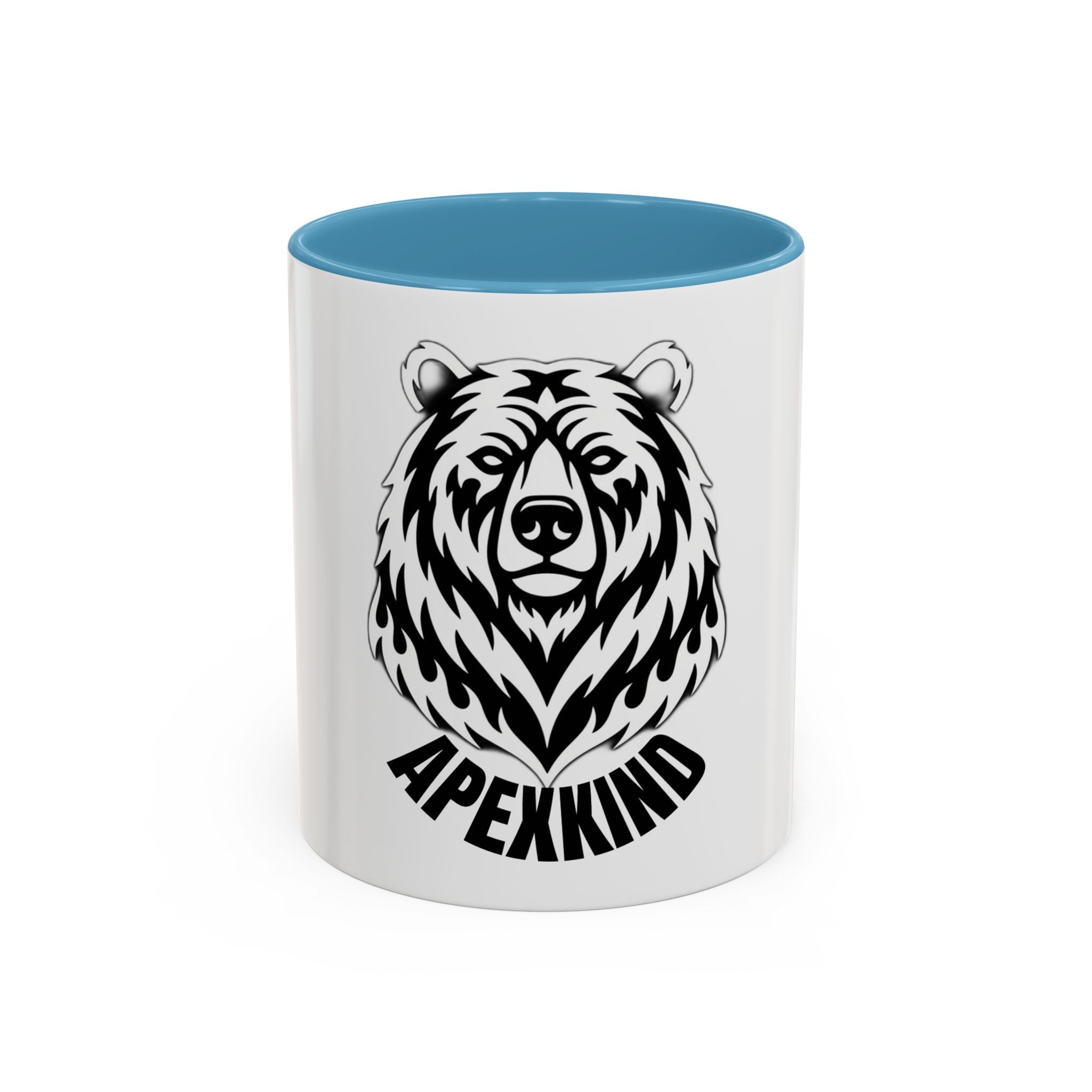 Bear Head Coffee Mug — Monochrome Tribal Bear Accent Mug