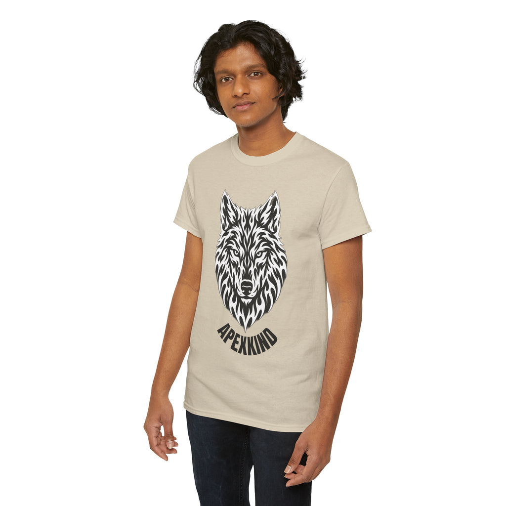Wolf Head T-Shirt — 'Apexkind' Tribal Wolf Graphic Tee