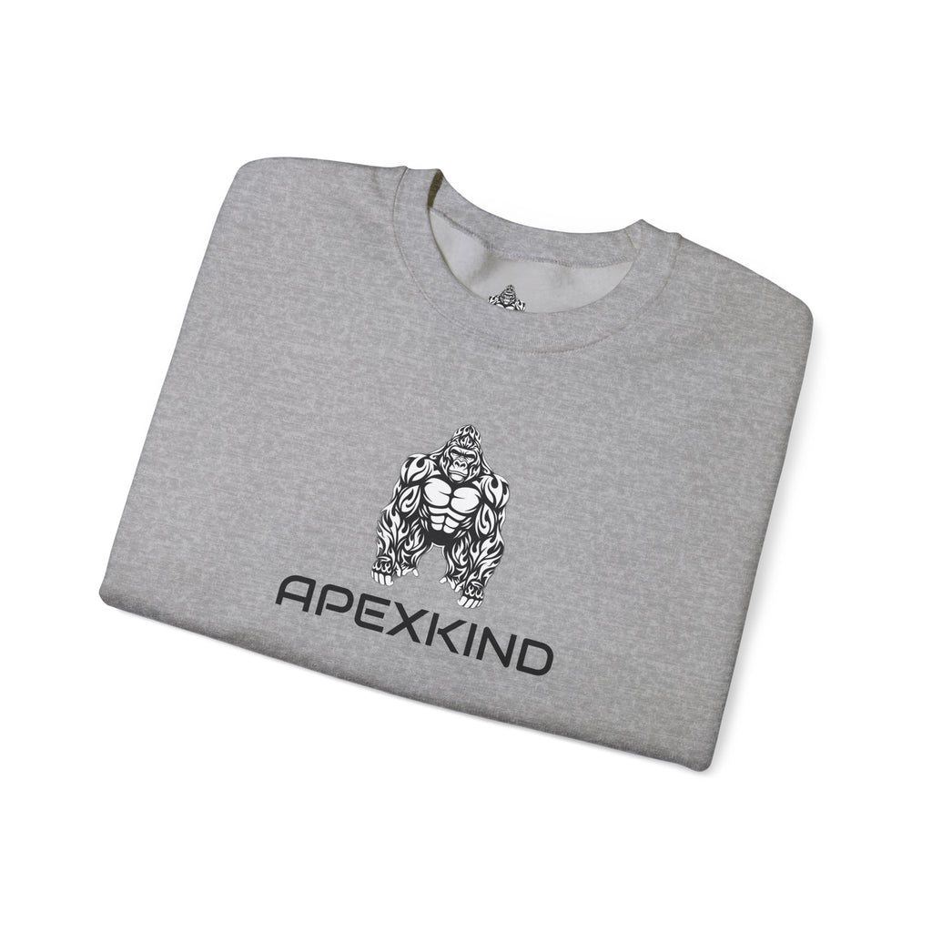 ApexKind Gorilla Crewneck Sweatshirt — Tribal Muscle Ape Graphic, "Stay Apex Stay Driven"