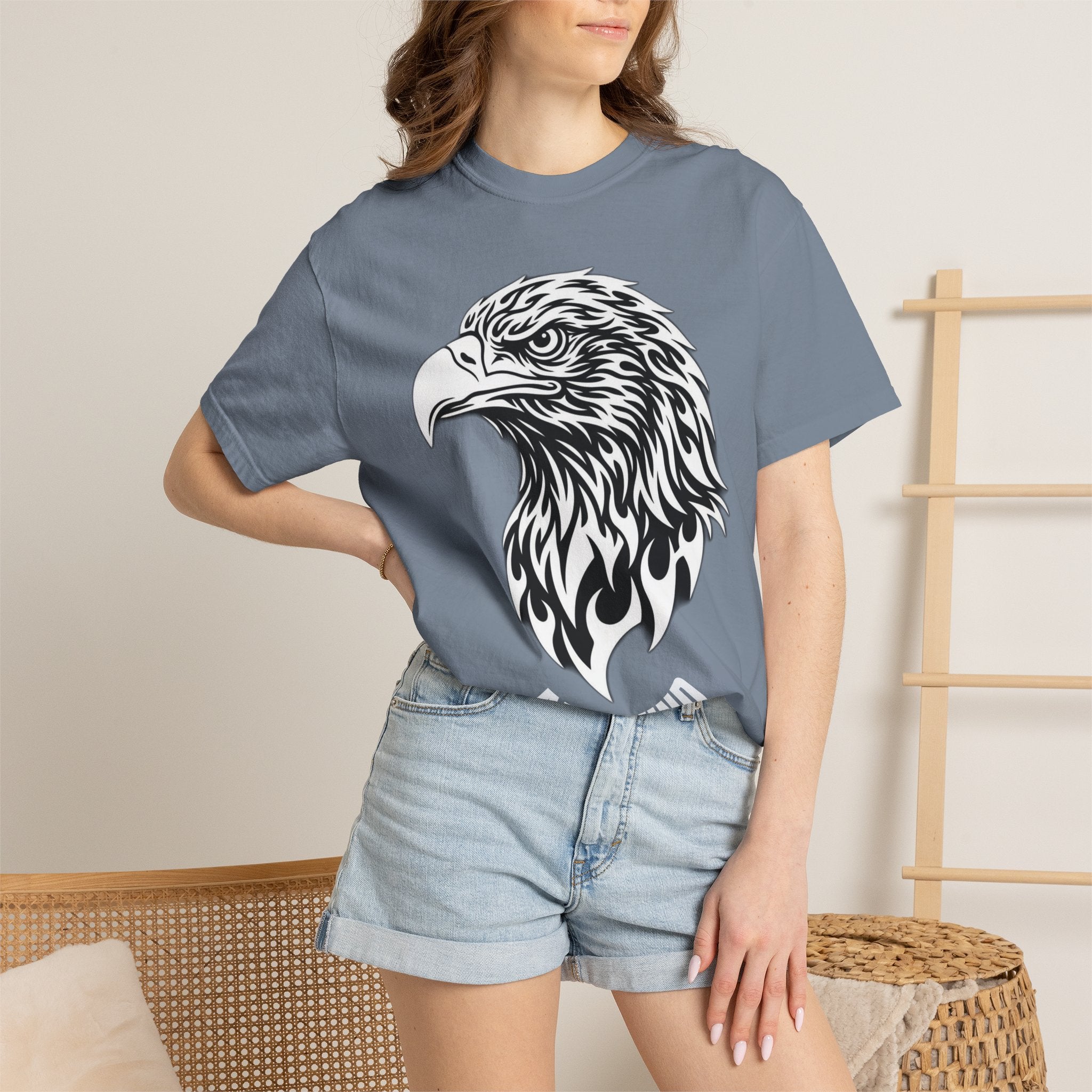 BLACK Eagle Head Graphic T-Shirt — APEKKIND Bold Americana Tee