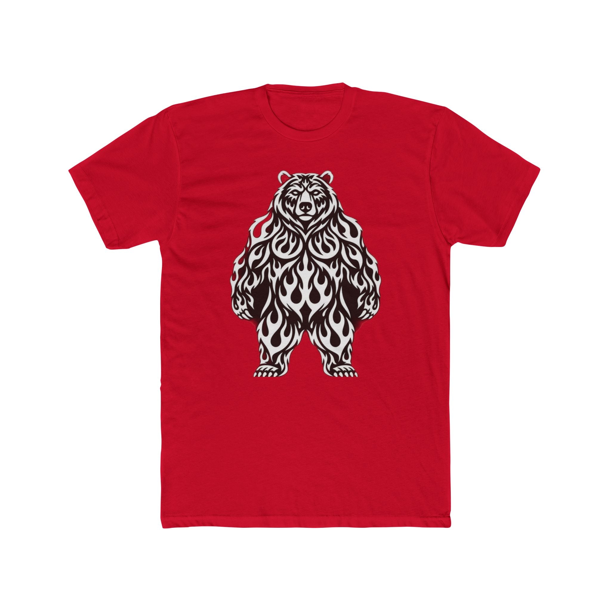 Flame Bear Graphic Tee — Tribal-Inspired Black Bear T-Shirt