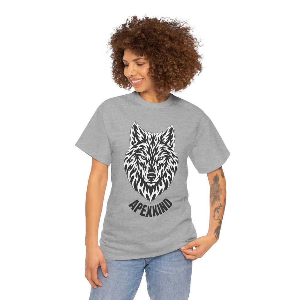 Wolf Head T-Shirt — 'Apexkind' Tribal Wolf Graphic Tee
