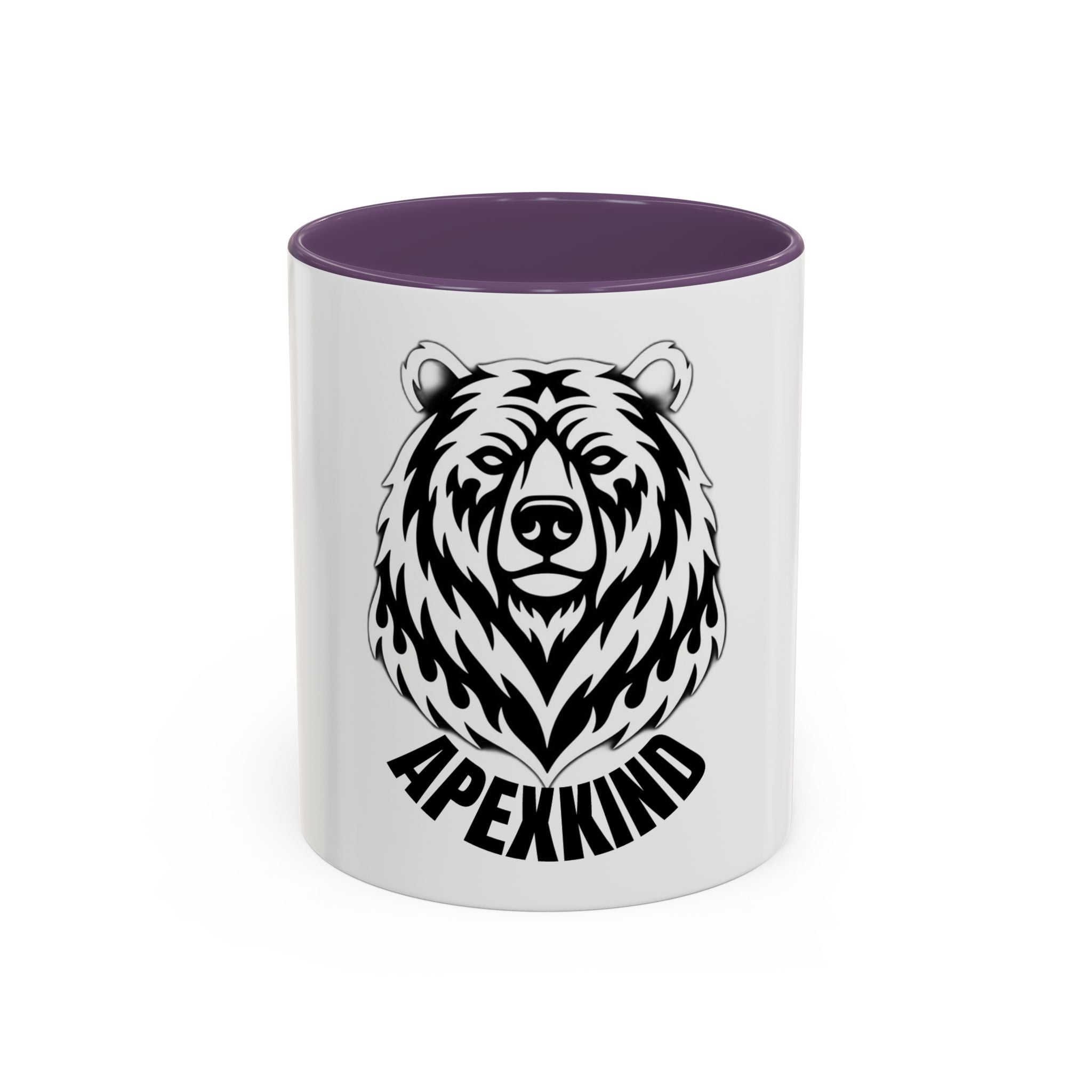 Bear Head Coffee Mug — Monochrome Tribal Bear Accent Mug
