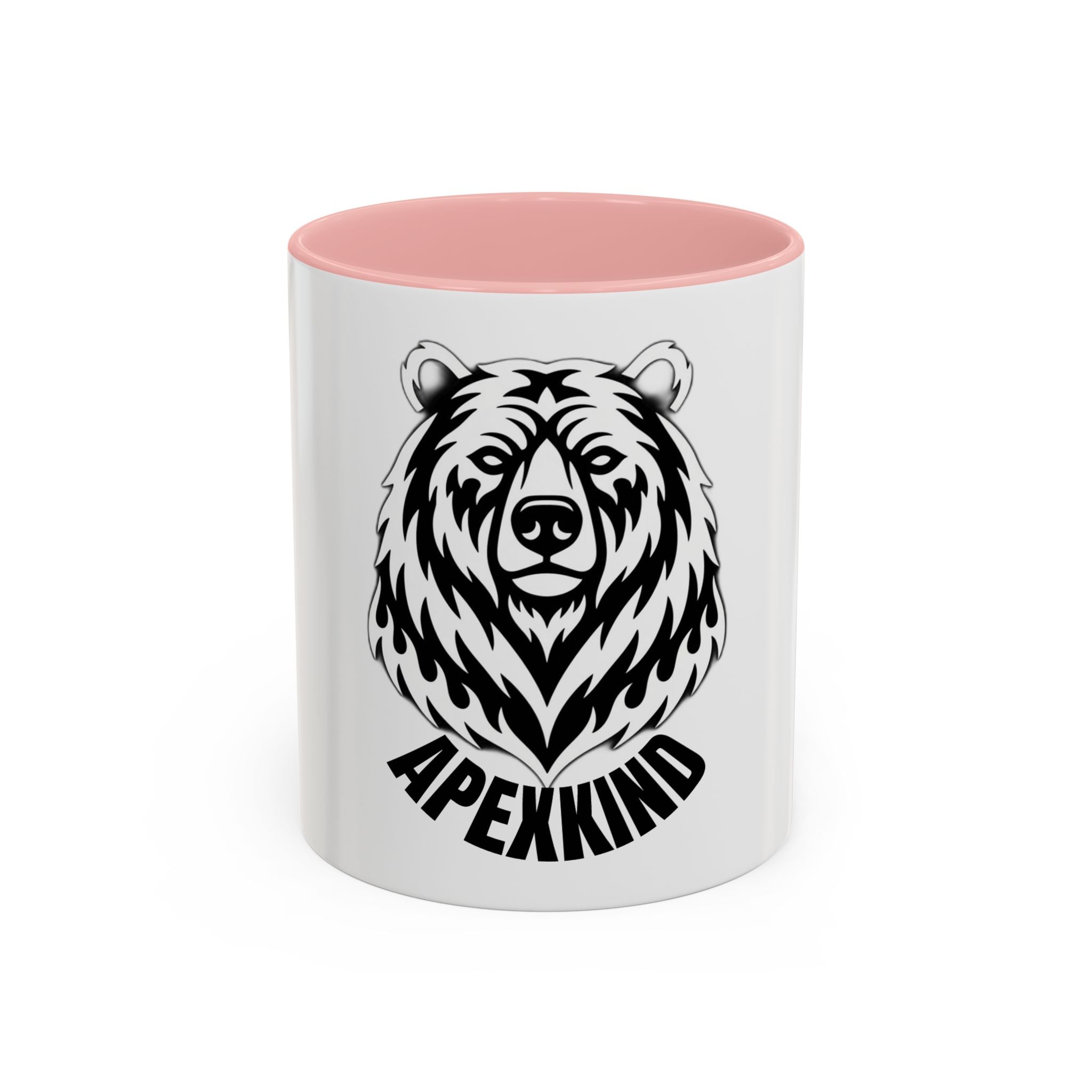 Bear Head Coffee Mug — Monochrome Tribal Bear Accent Mug