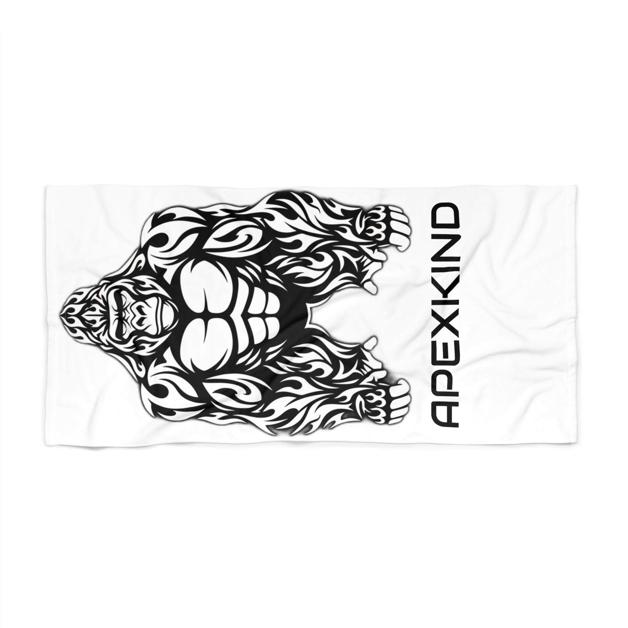 Gorilla Tribal Beach Towel — APEXKIND Bold Black & White Beach Towel