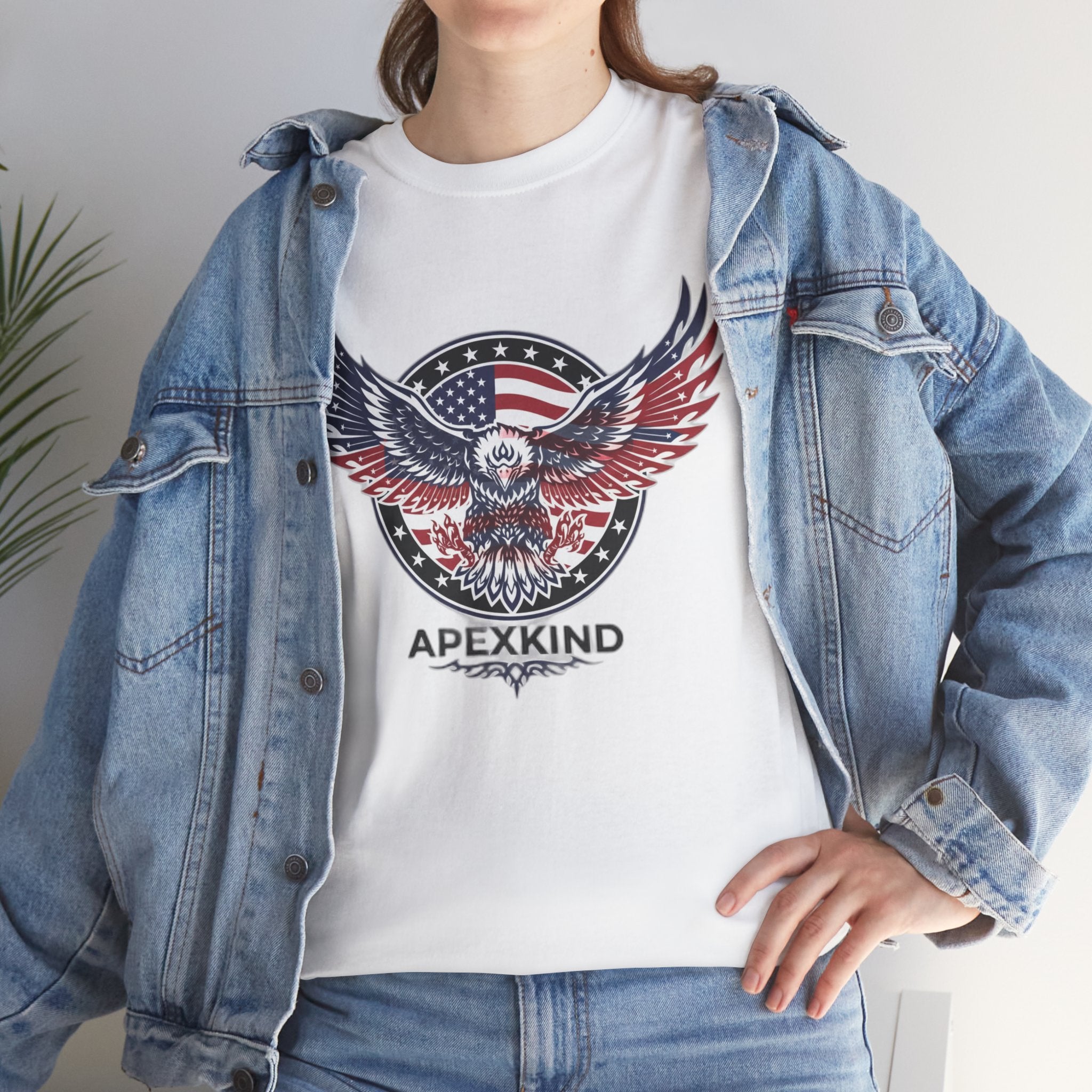 Patriotic Eagle Tee – 'ApexKind' American Flag Graphic Shirt