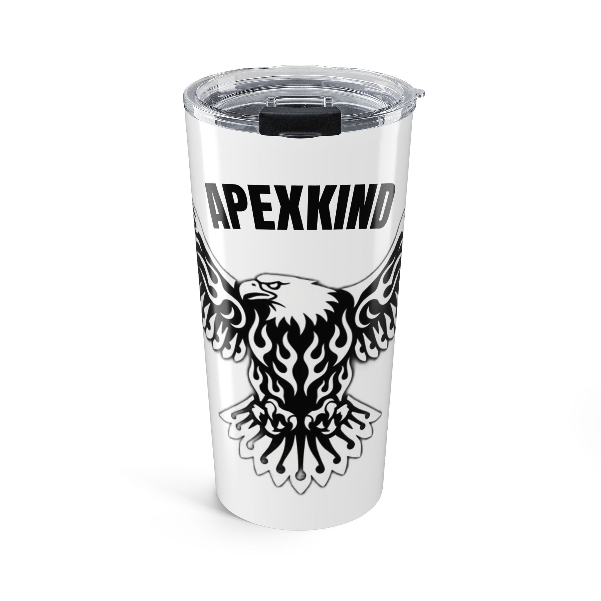 Apexxkind Eagle 20oz Insulated Tumbler — Black Tribal Phoenix Design