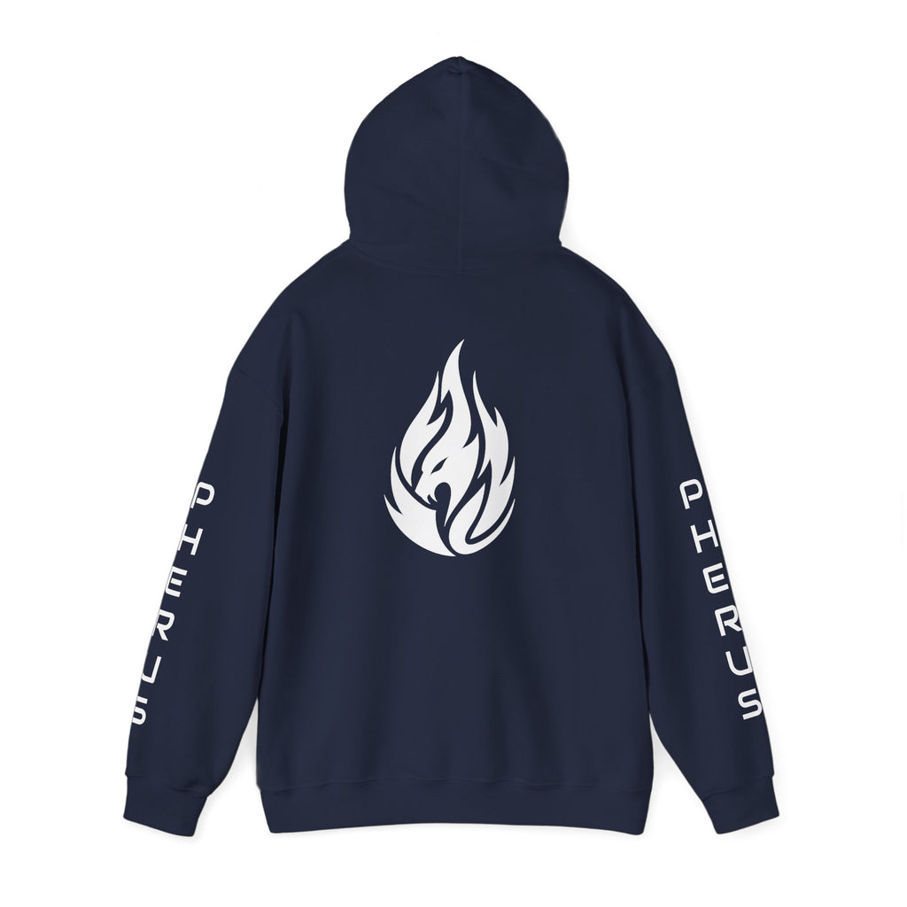 FERAL FLAME  Hoodie — Bold Flame Logo Pullover with Sleeve Text
