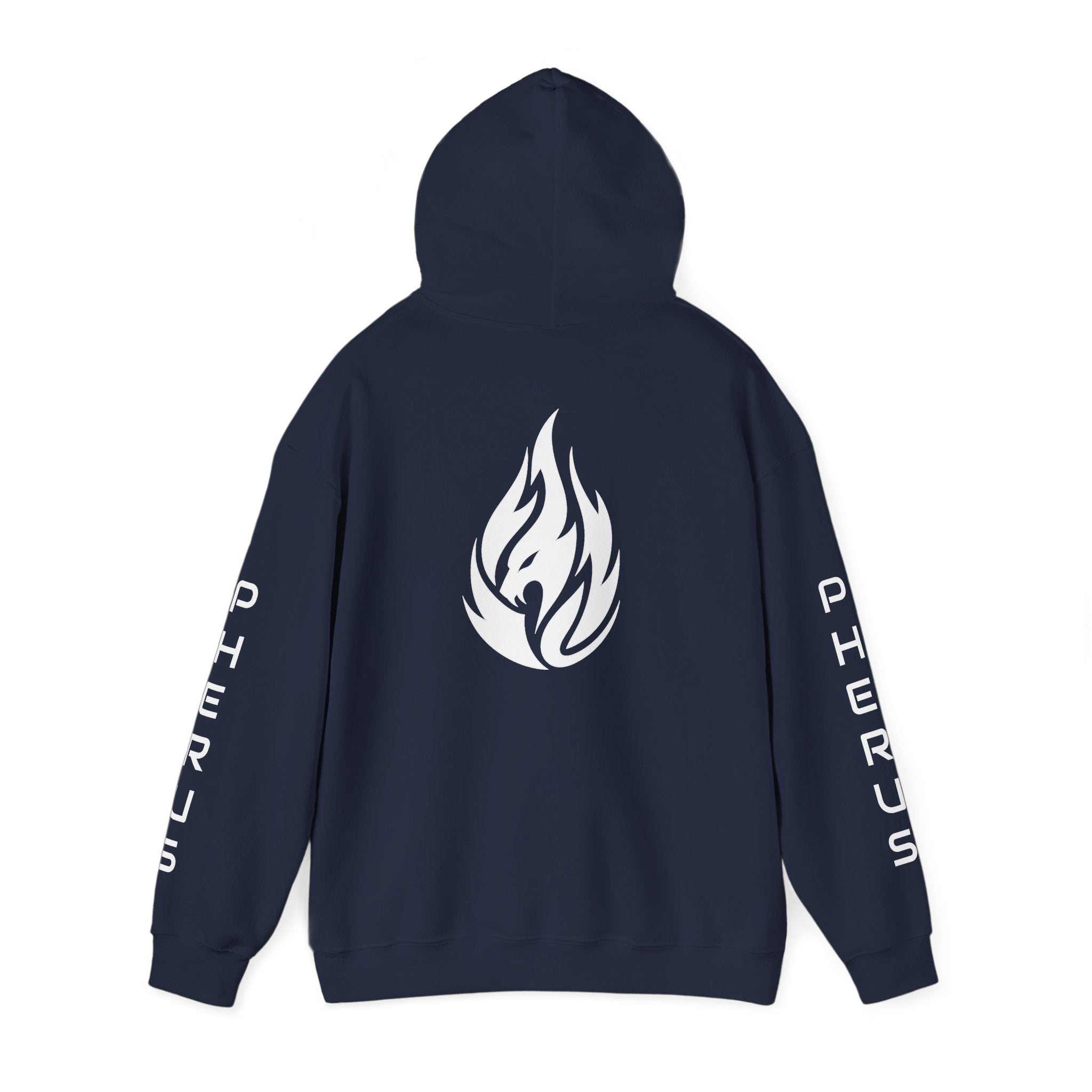 FERAL FLAME  Hoodie — Bold Flame Logo Pullover with Sleeve Text
