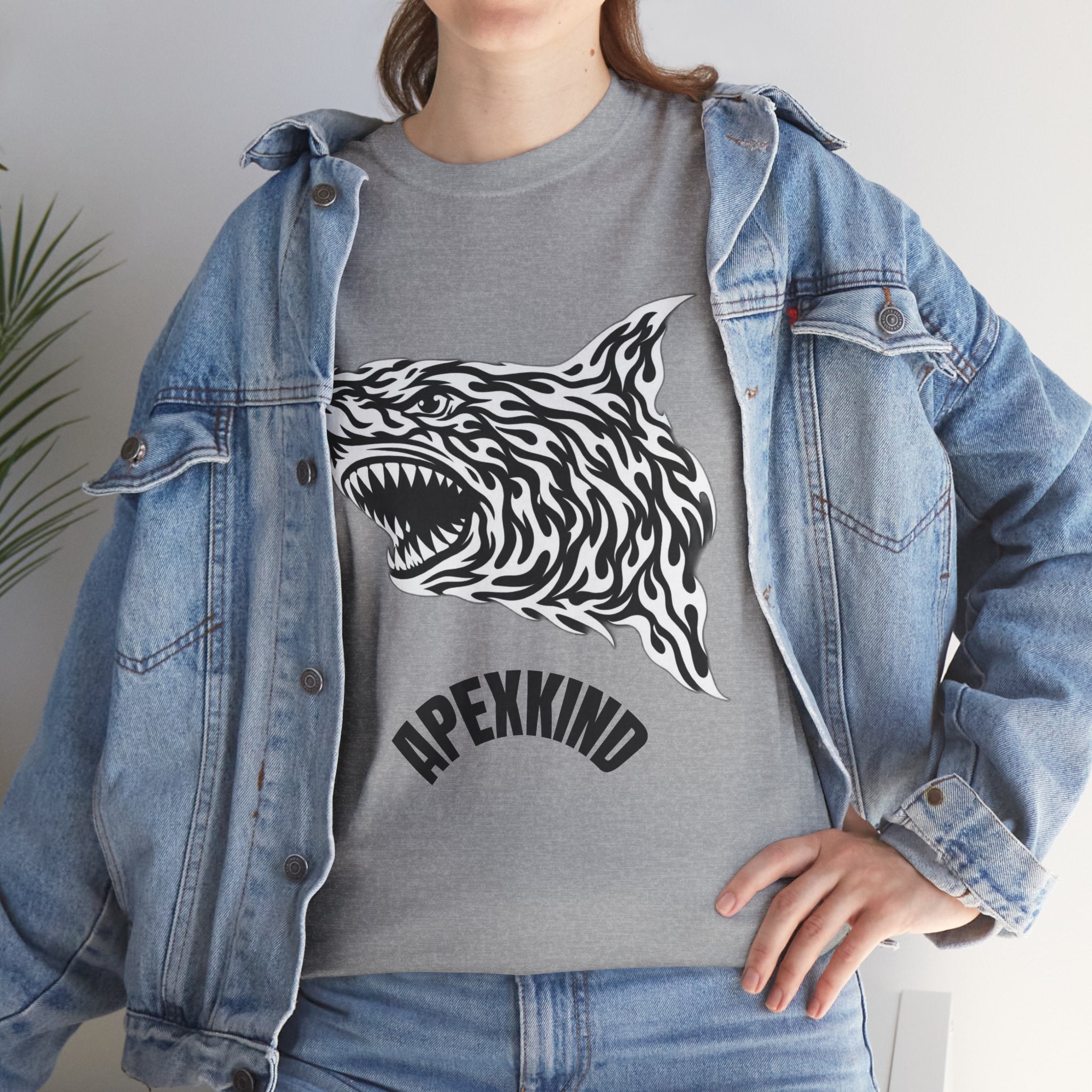 Tribal Flame Shark T-Shirt | Apex Predator Graphic Te