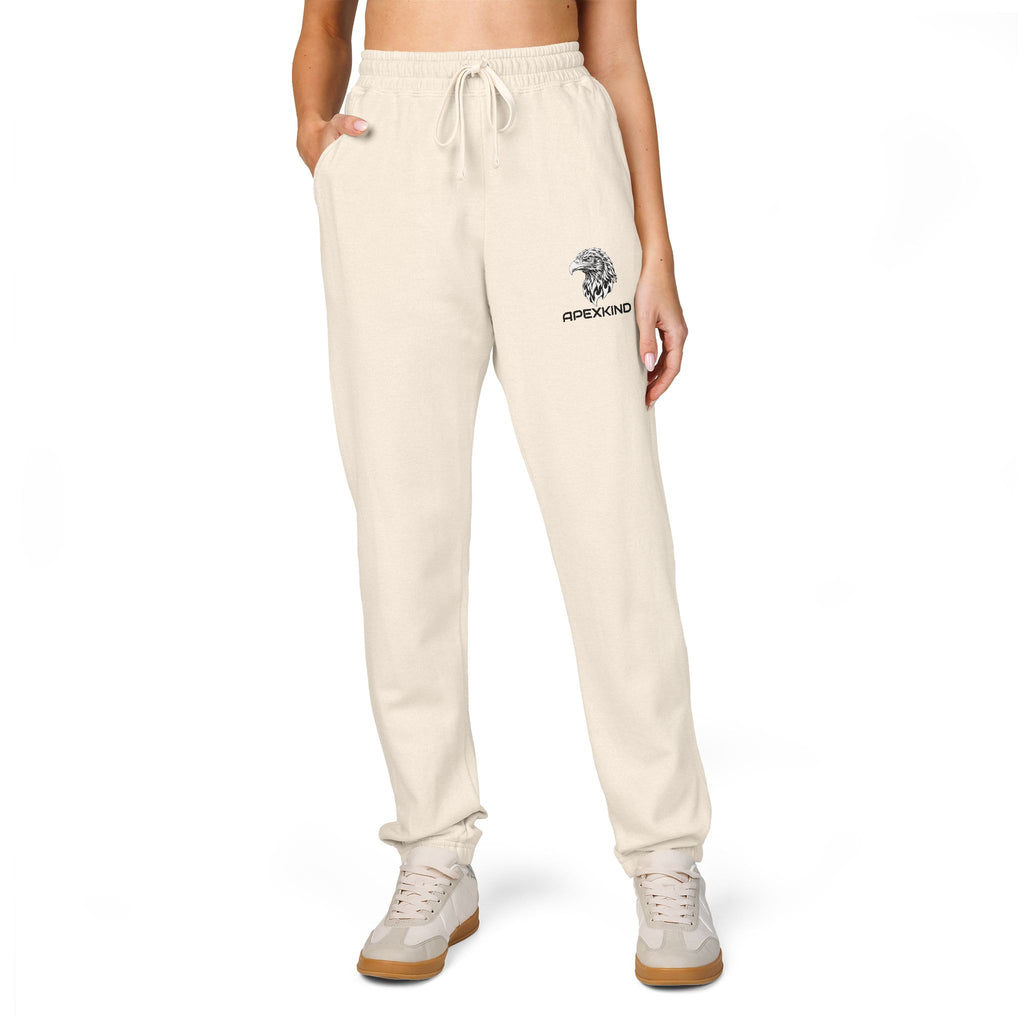 Tree Logo Fleece Sweatpants — Cream Garment-Dyed Joggers