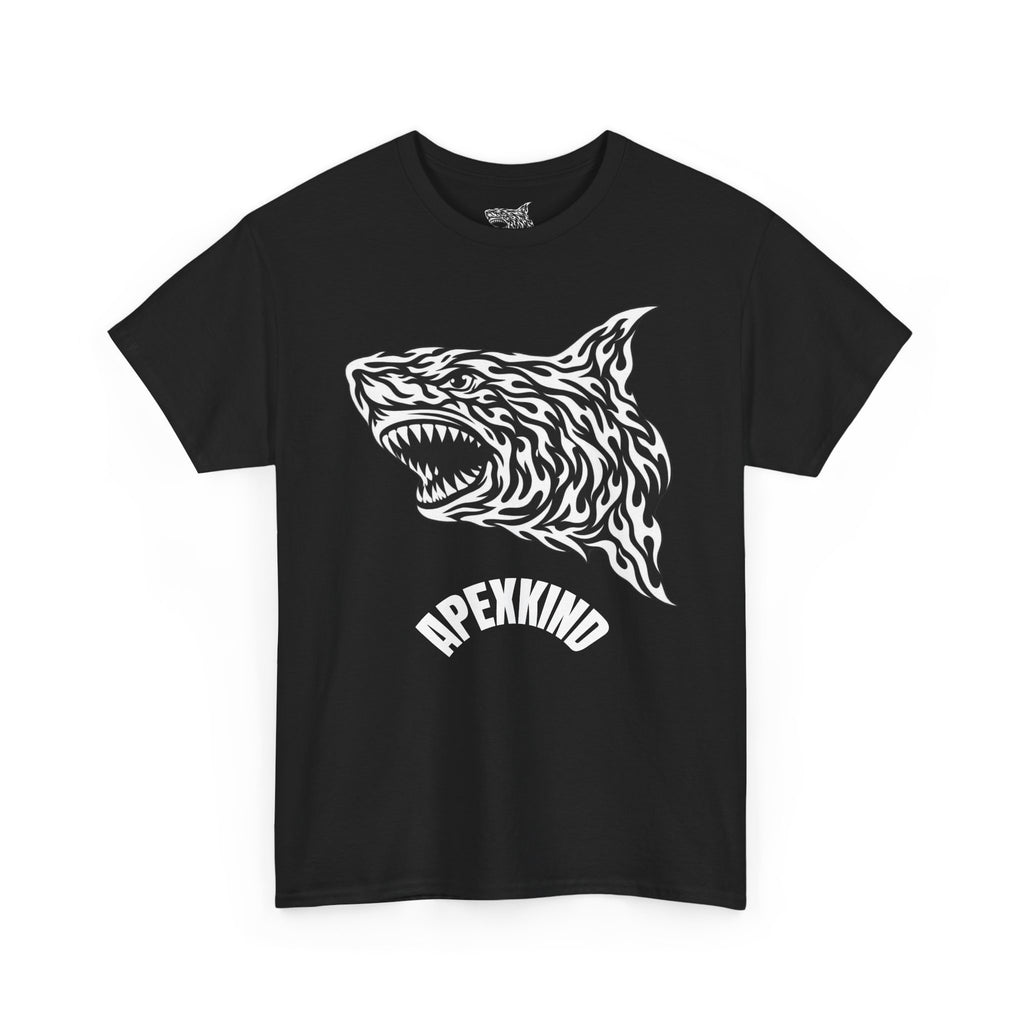 Tribal Flame Shark T-Shirt — "Apexkind" Tribal Shark Design