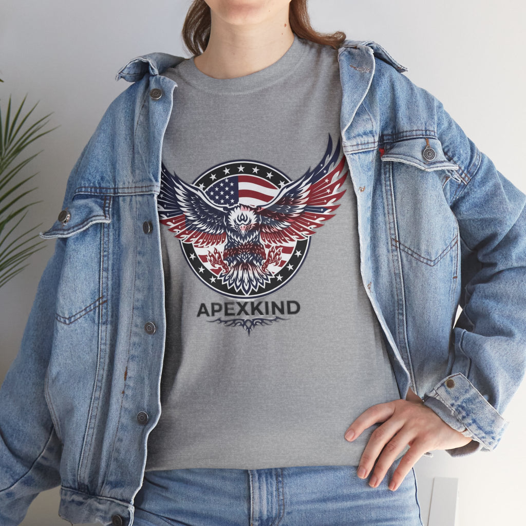 Patriotic Eagle Tee – 'ApexKind' American Flag Graphic Shirt