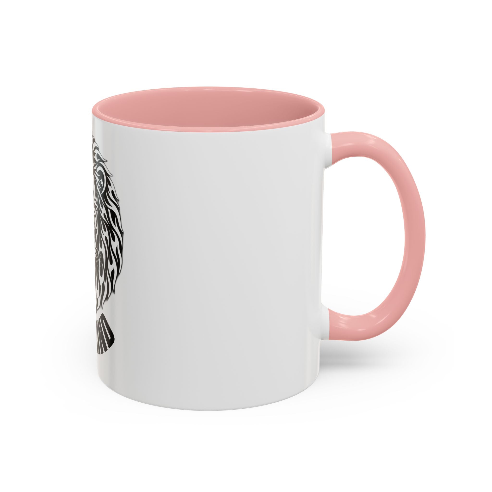 Lion Head Accent Coffee Mug — Black Tribal Lion Design (11oz & 15oz)