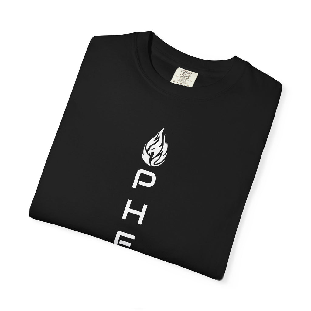 Pherus Vertical Flame Tee — Unisex Garment-Dyed Graphic T-Shirt