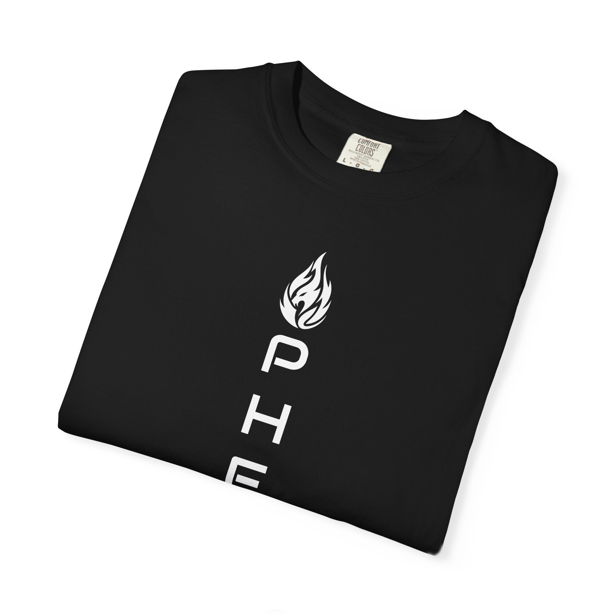 Pherus Vertical Flame Tee — Unisex Garment-Dyed Graphic T-Shirt