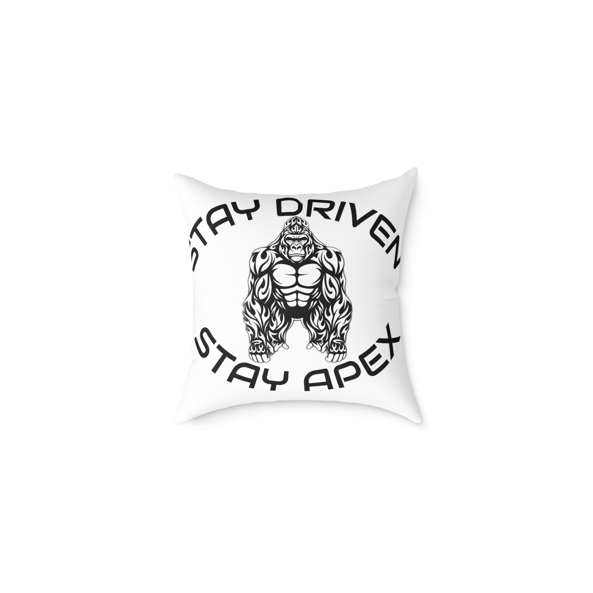 ApexKind Gorilla Throw Pillow — 'Stay Driven, Stay Apex' Motivational Decorative Pillow