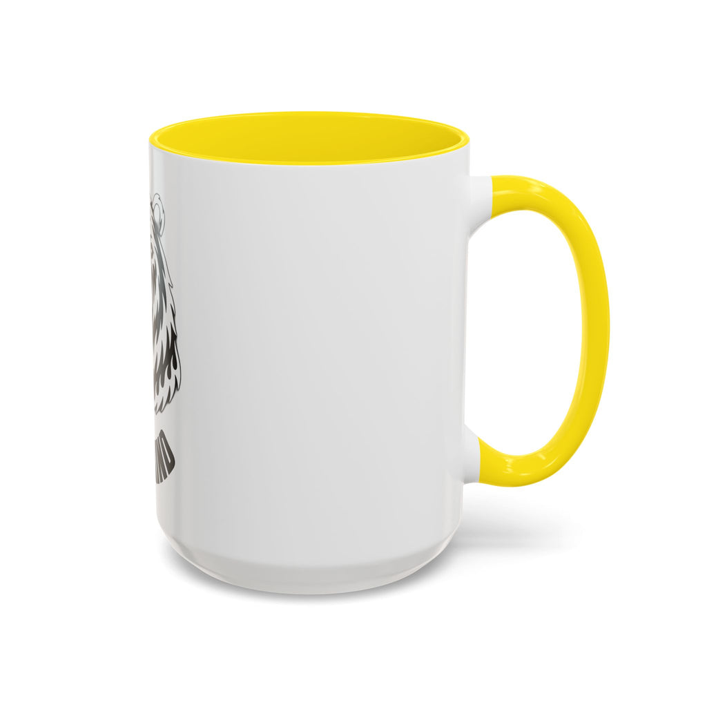 Bear Head Coffee Mug — Monochrome Tribal Bear Accent Mug
