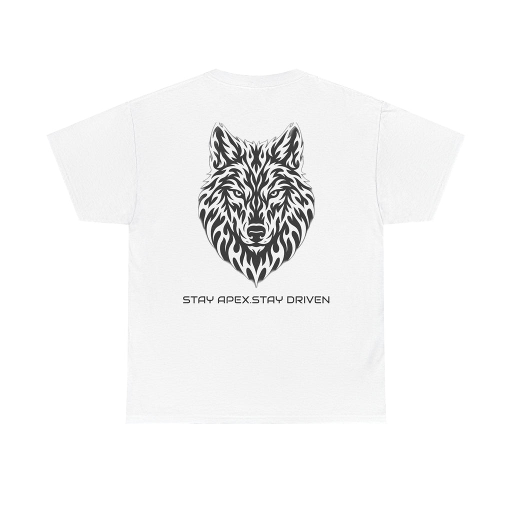 Wolf Graphic Tee — 'Stay Apex, Stay Driven' Motivational Shirt
