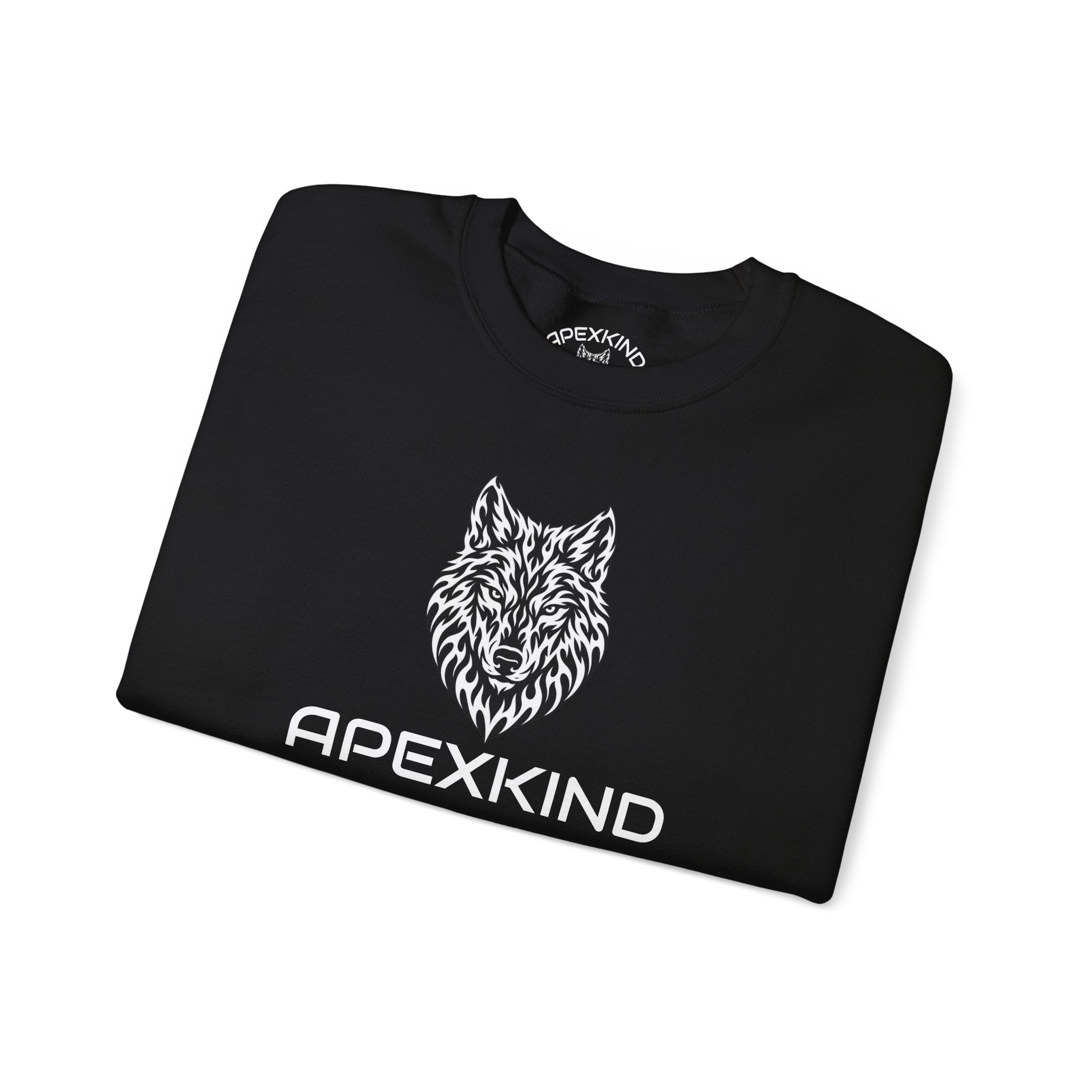 Wolf Head Crewneck Sweatshirt — Tribal Wolf Graphic Pullover