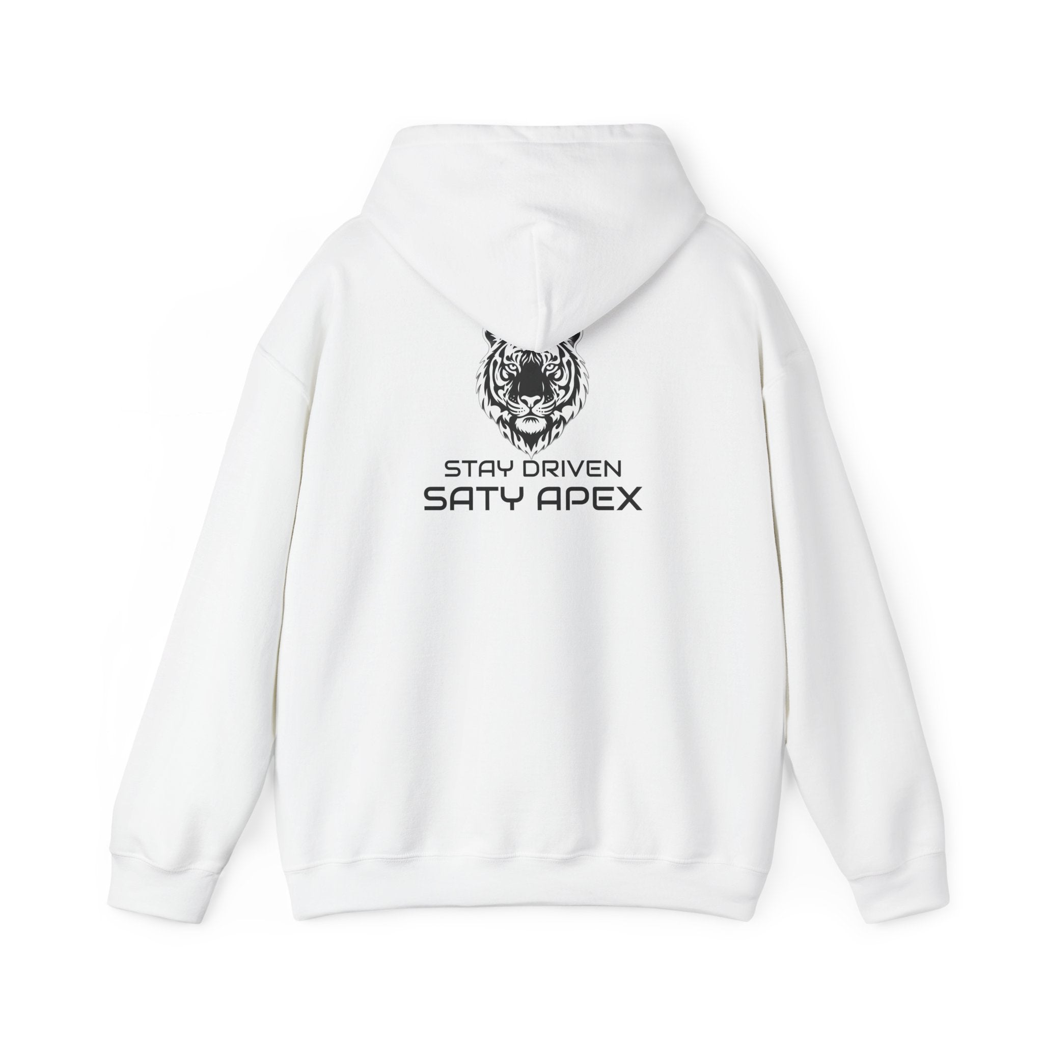 ApexKind Tiger Logo Hoodie — 'Stay Driven, Saty Apex' Streetwear Pullover