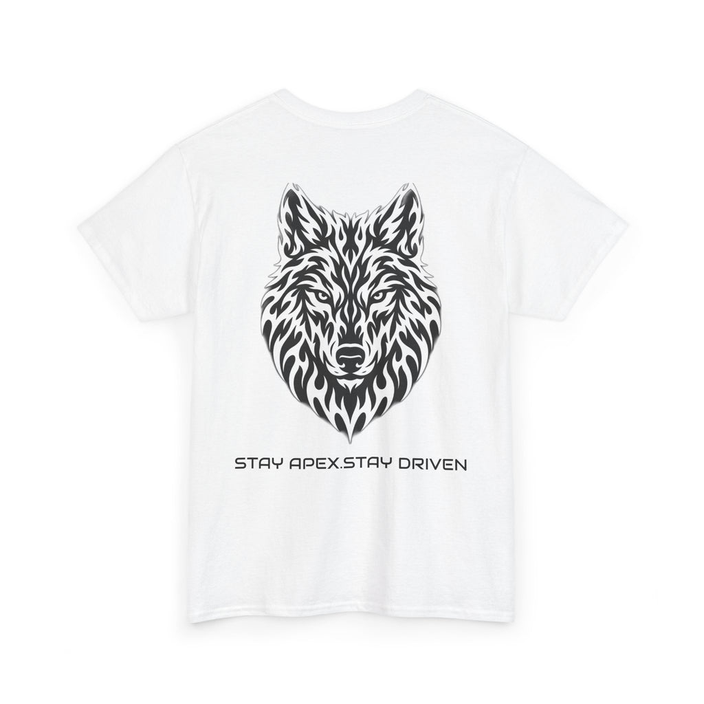 Wolf Graphic Tee — 'Stay Apex, Stay Driven' Motivational Shirt