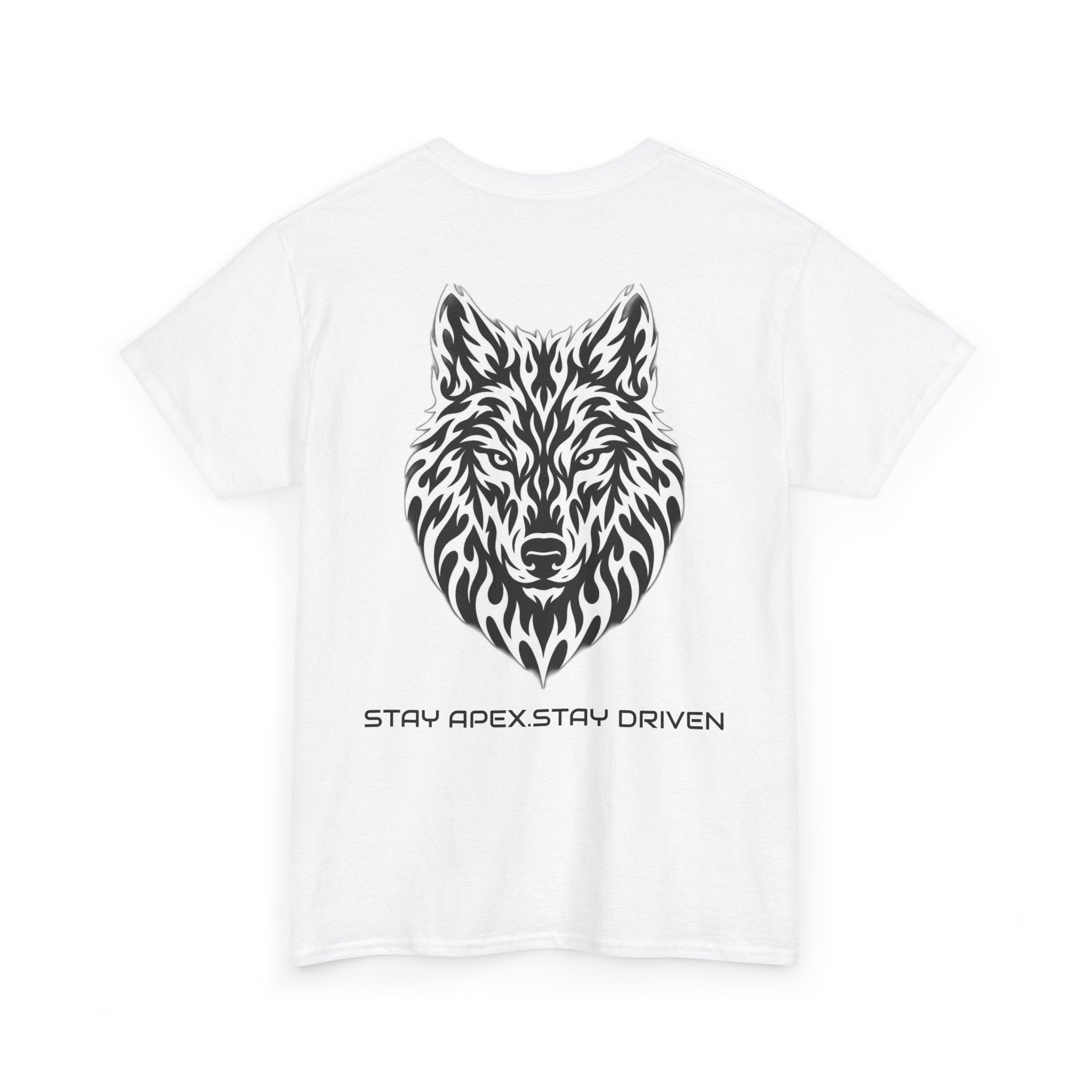 Wolf Graphic Tee — 'Stay Apex, Stay Driven' Motivational Shirt