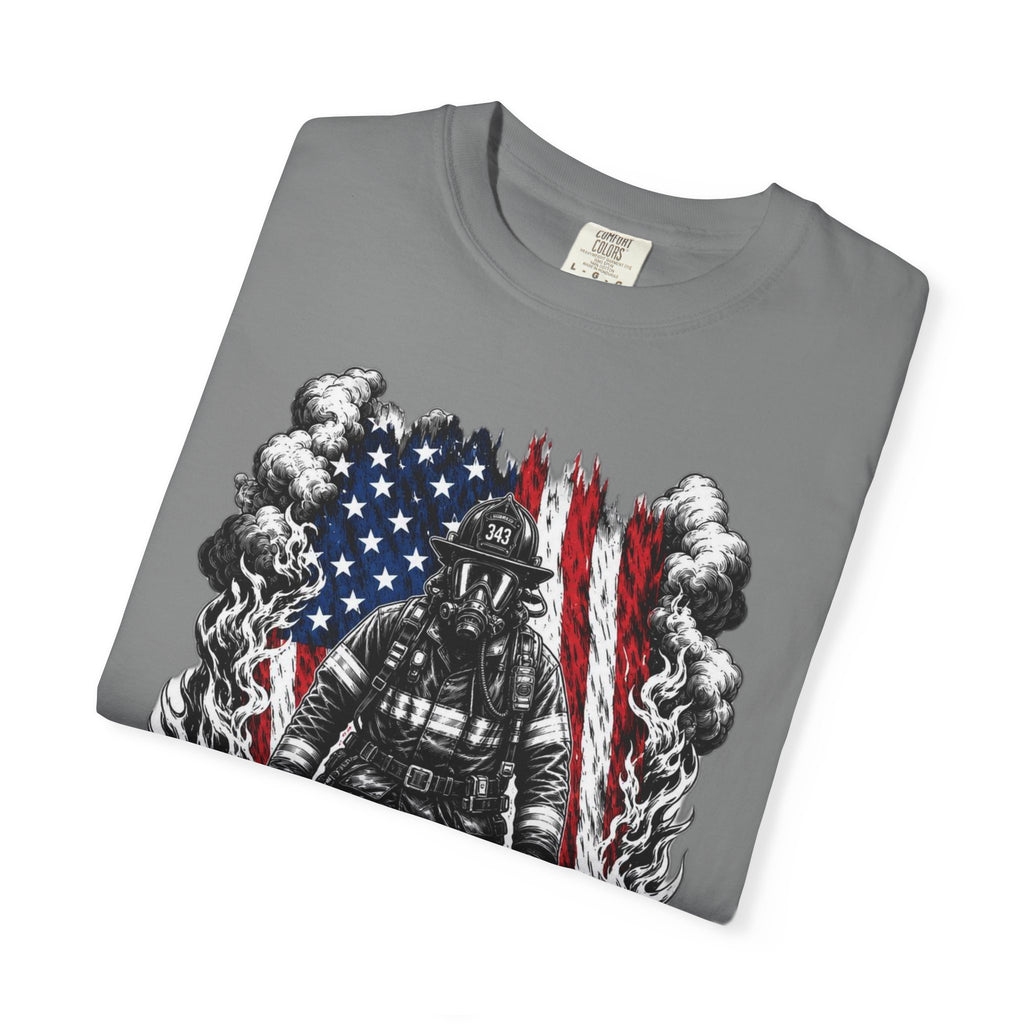 Firefighter American Flag T-Shirt — Brave Firefighter Graphic Tee