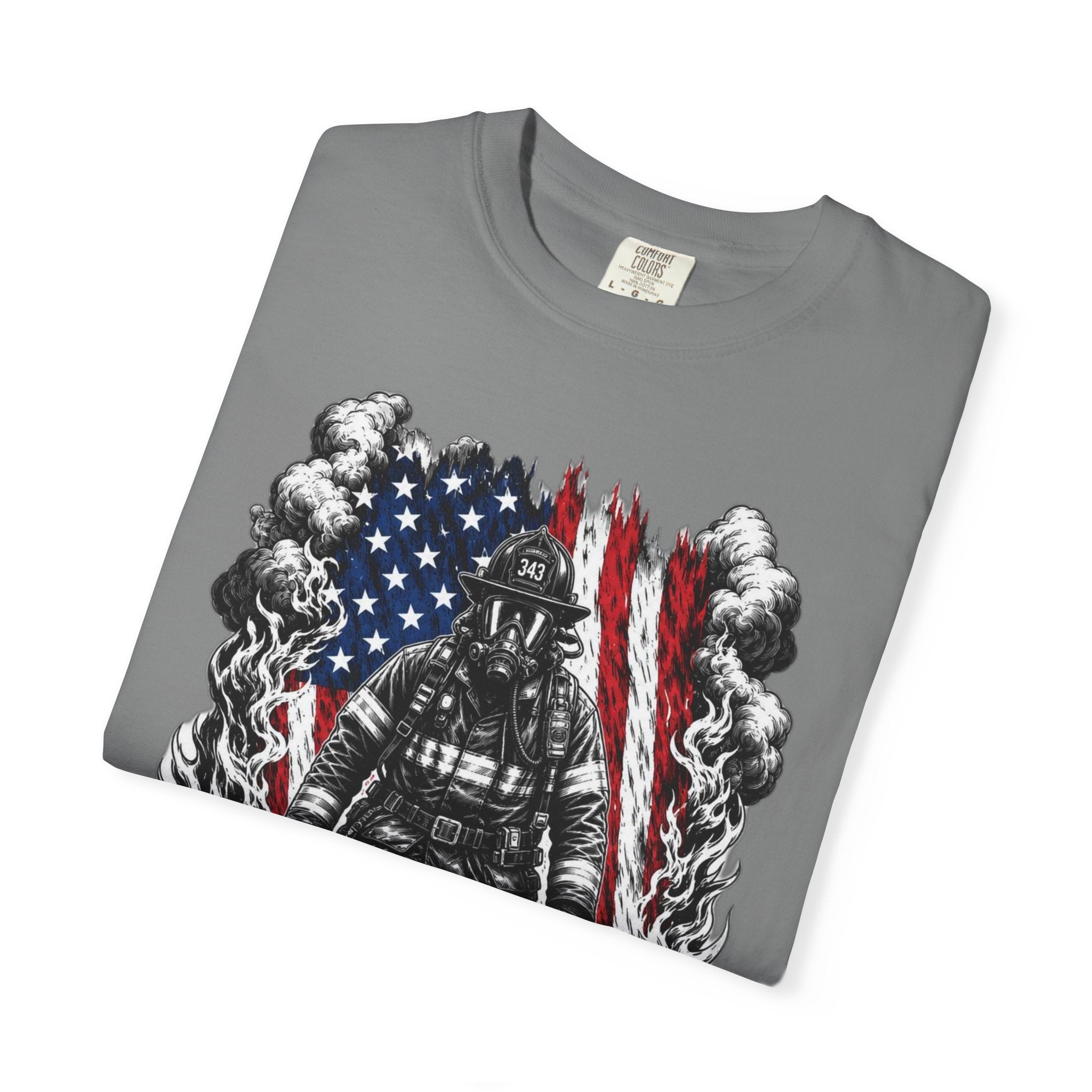 Firefighter American Flag T-Shirt — Brave Firefighter Graphic Tee