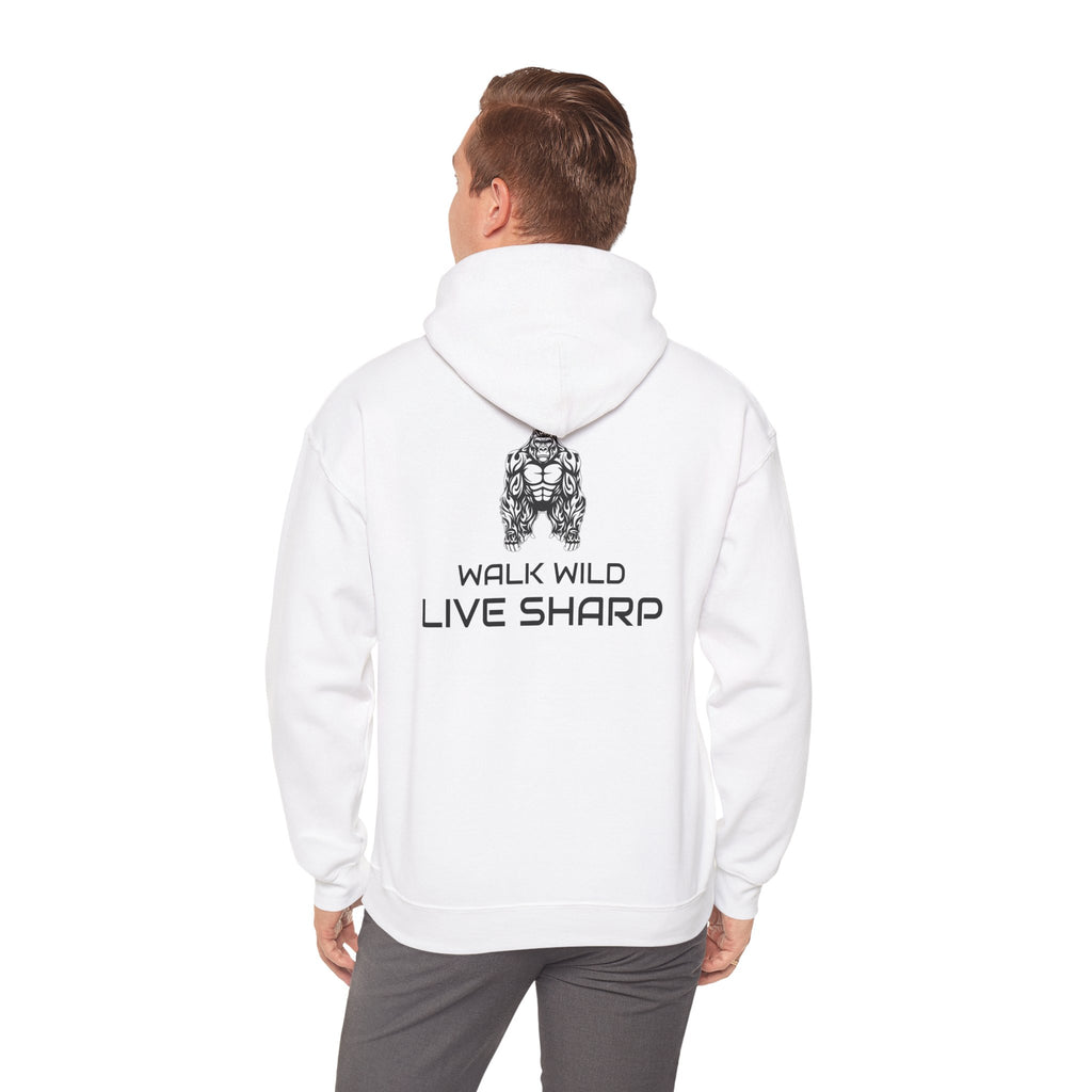Apexkind Gorilla Hoodie — ‘Alpha Male ‘Walk Wild Live SHarp’ Motivational Graphic Hoodie