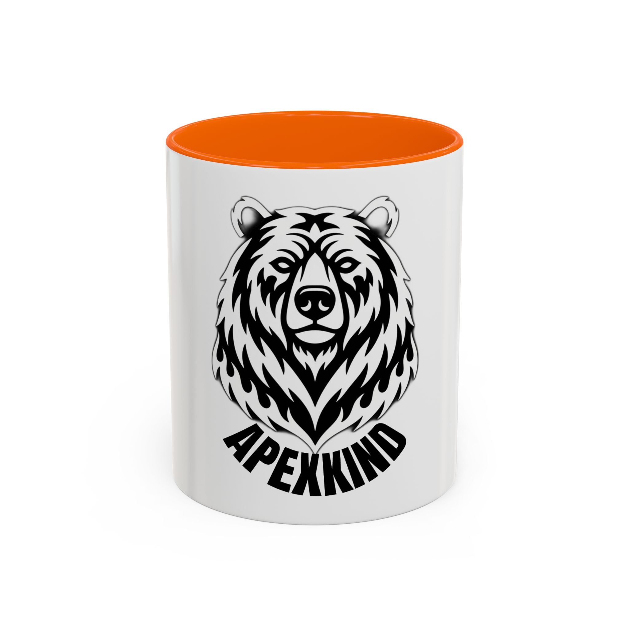 Bear Head Coffee Mug — Monochrome Tribal Bear Accent Mug