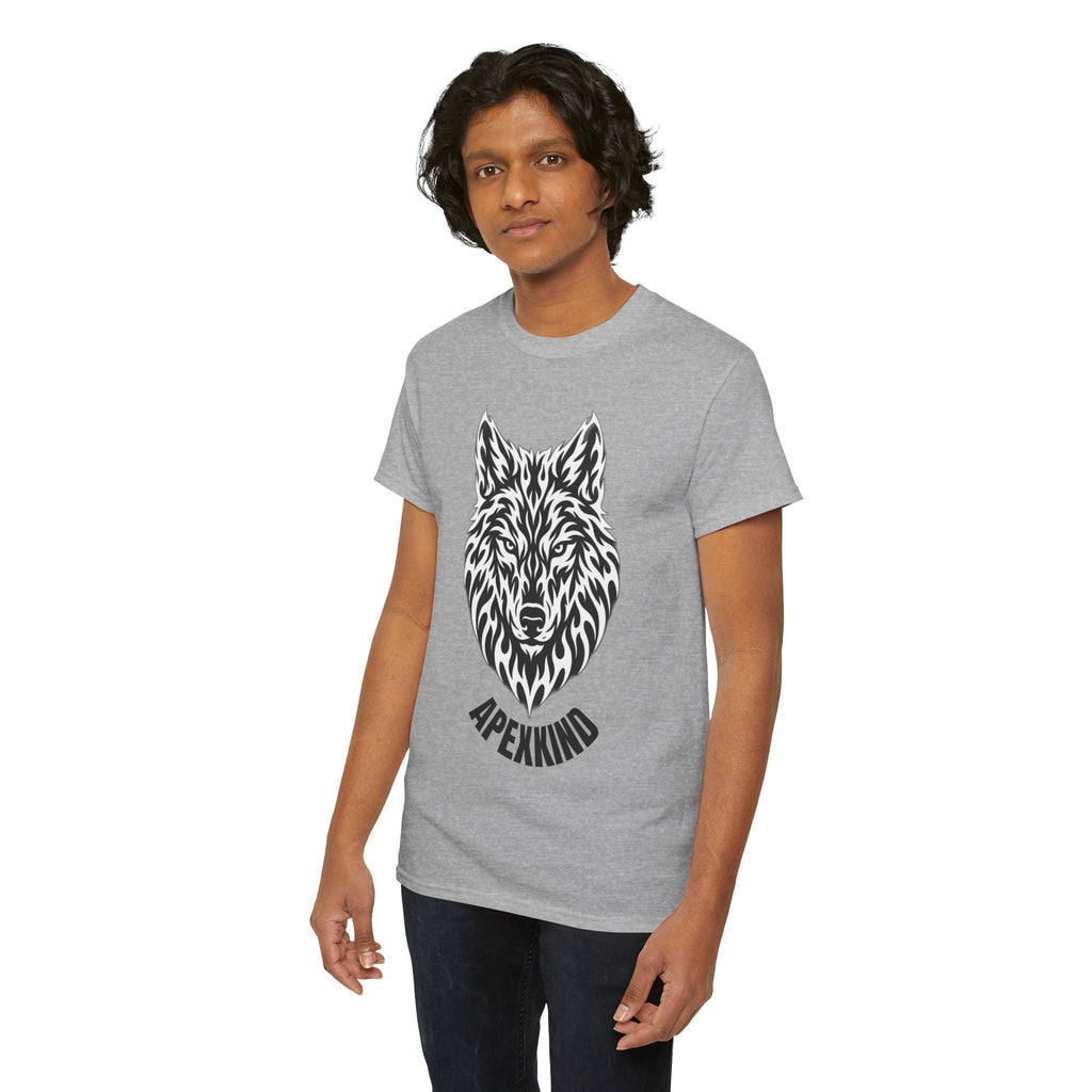 Wolf Head T-Shirt — 'Apexkind' Tribal Wolf Graphic Tee
