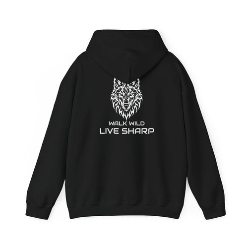 Alpha Wolf Hoodie — 'Walk Wild Live Sharp' Graphic Hoodie