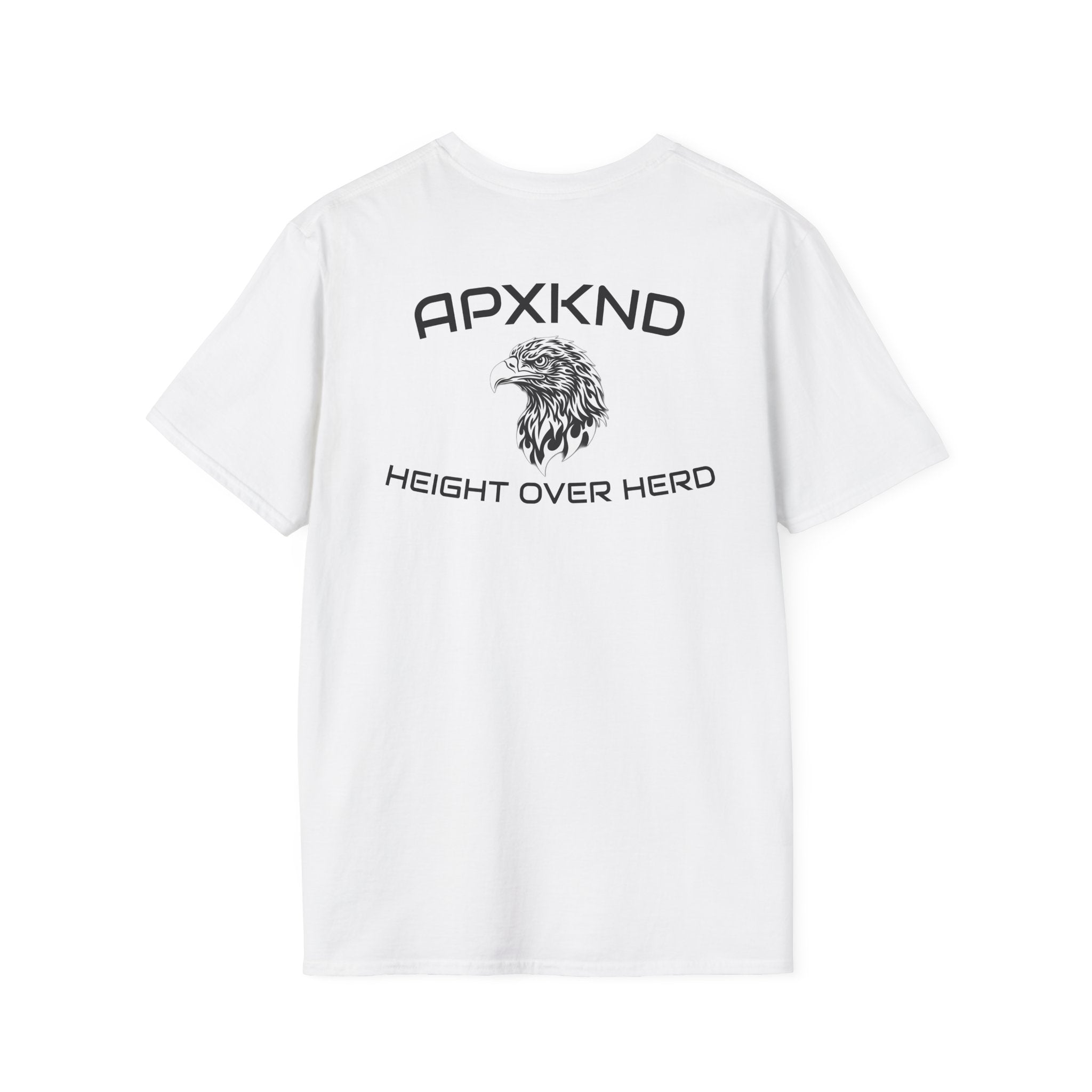 Apexkind Height Over Herd Eagle Graphic T-Shirt – Unisex 100% Cotton Streetwear Tee, White