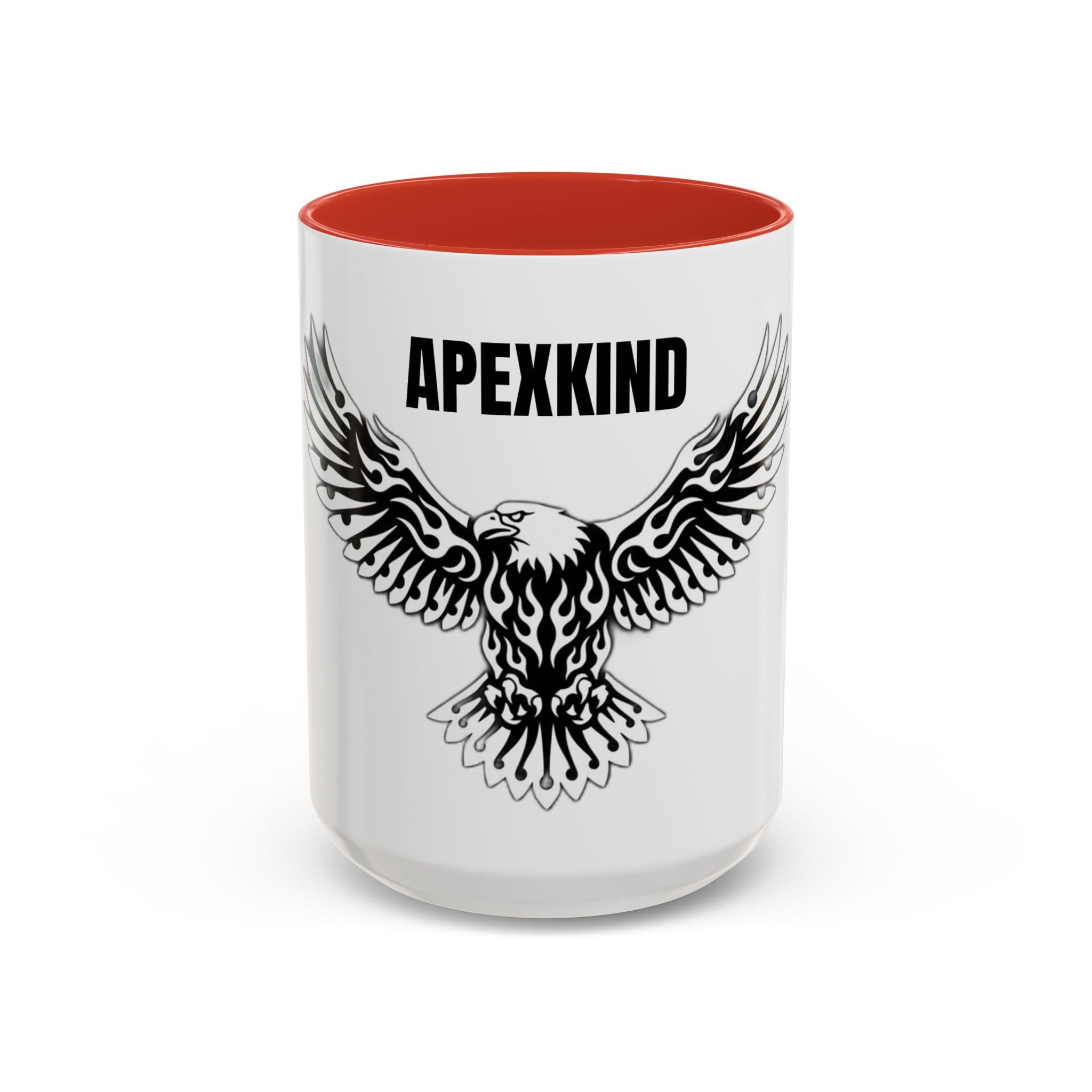 Tribal Eagle Accent Coffee Mug — Black Interior & Handle (11/15 oz)