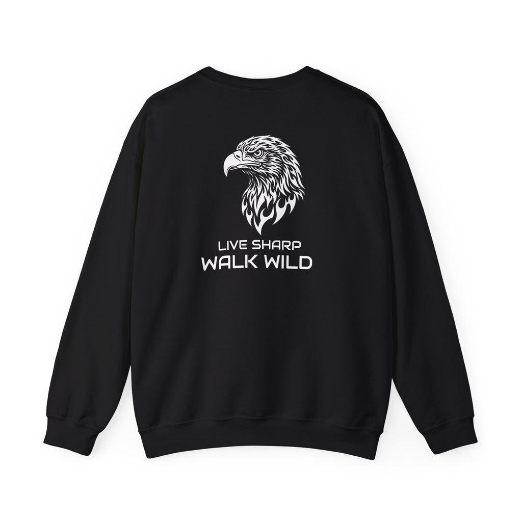 ApexKind Eagle Sweatshirt — "Live Sharp Walk Wild" Graphic Crewneck