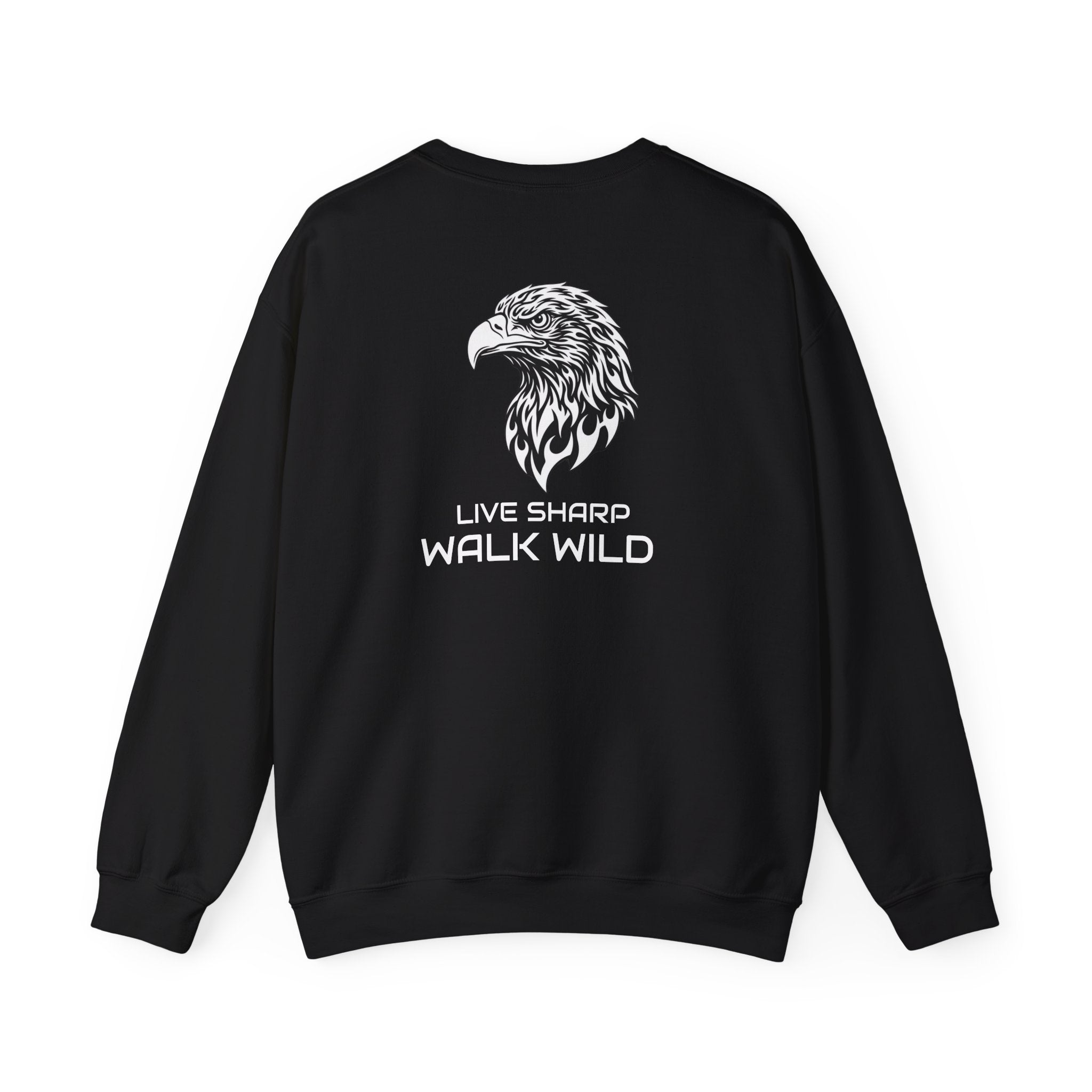 ApexKind Eagle Sweatshirt — "Live Sharp Walk Wild" Graphic Crewneck