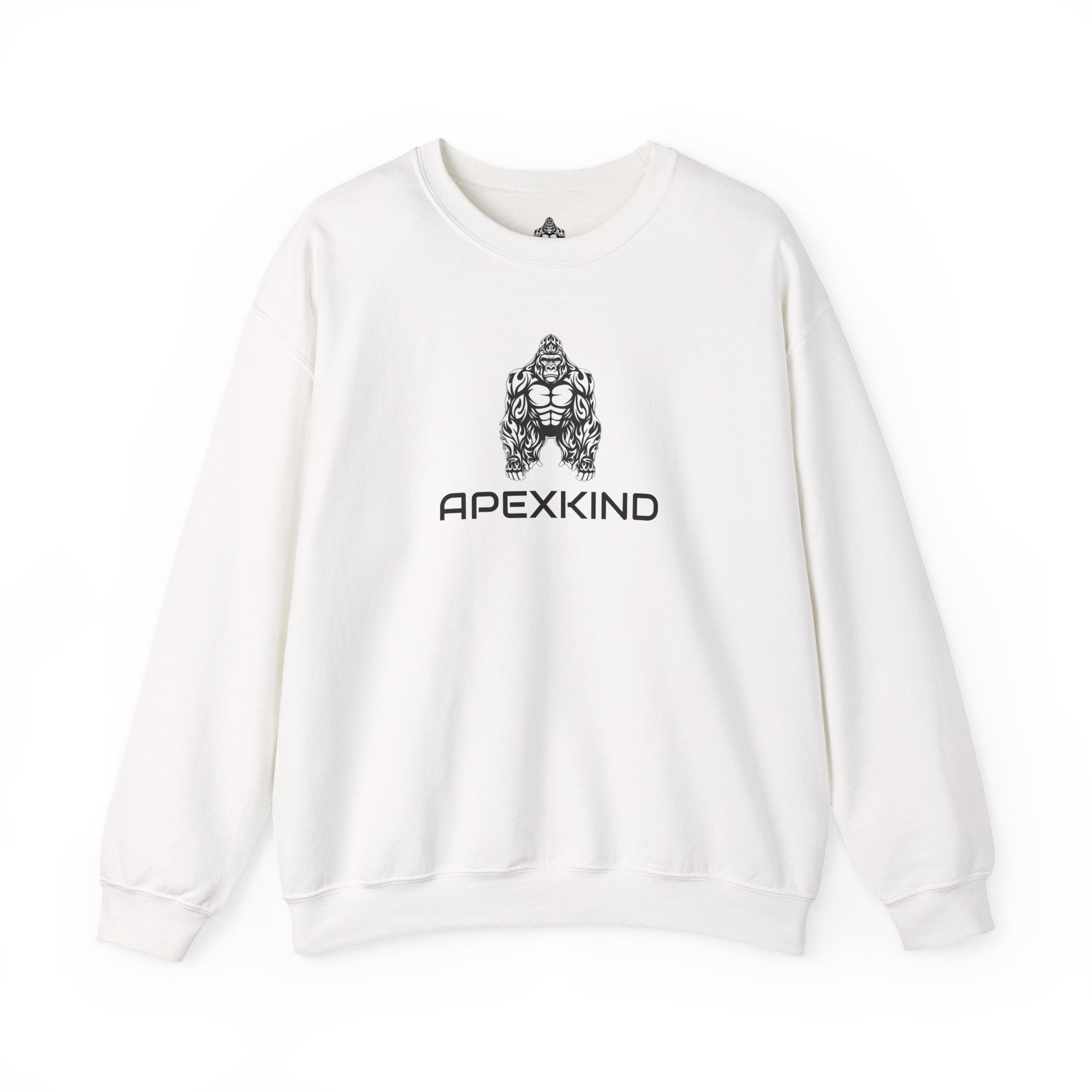 ApexKind Gorilla Crewneck Sweatshirt — Tribal Muscle Ape Graphic, "Stay Apex Stay Driven"