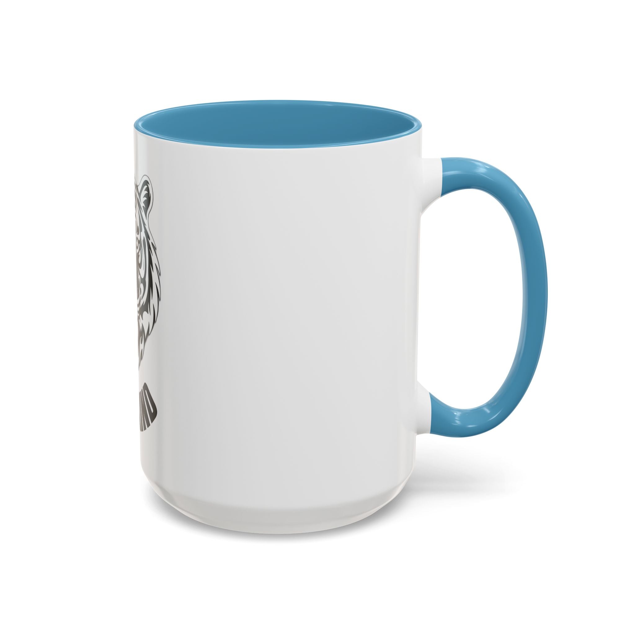 Tiger Head Accent Coffee Mug — Monochrome Tribal Tiger Face Ceramic Cup (11/15oz)