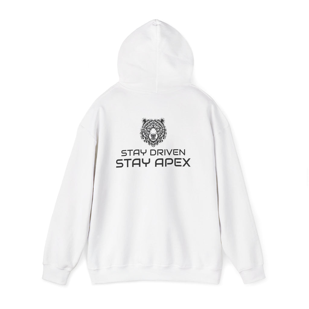 ApexKind Bear Hoodie — "Stay Driven Stay Apex" Motivational Pullover