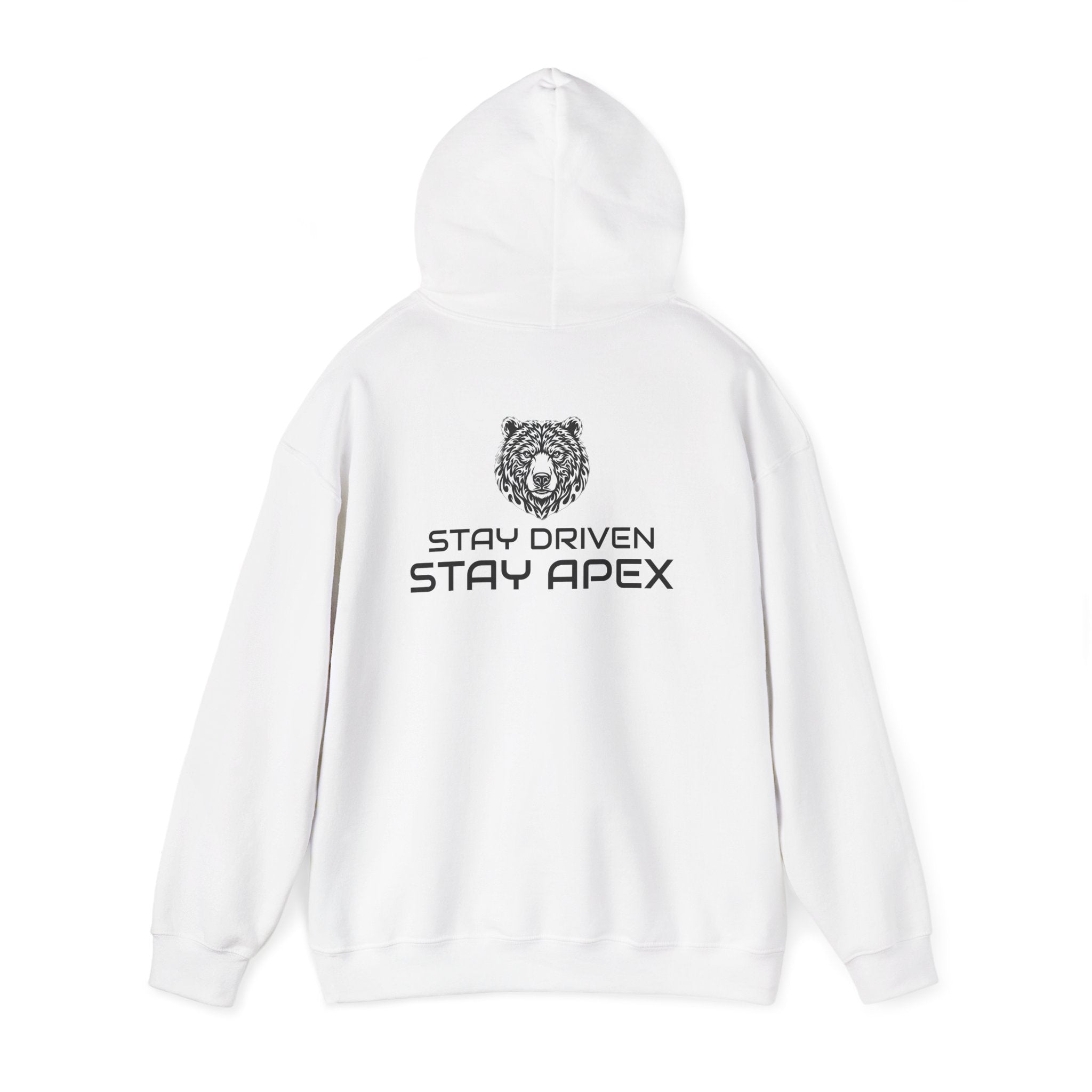 ApexKind Bear Hoodie — "Stay Driven Stay Apex" Motivational Pullover